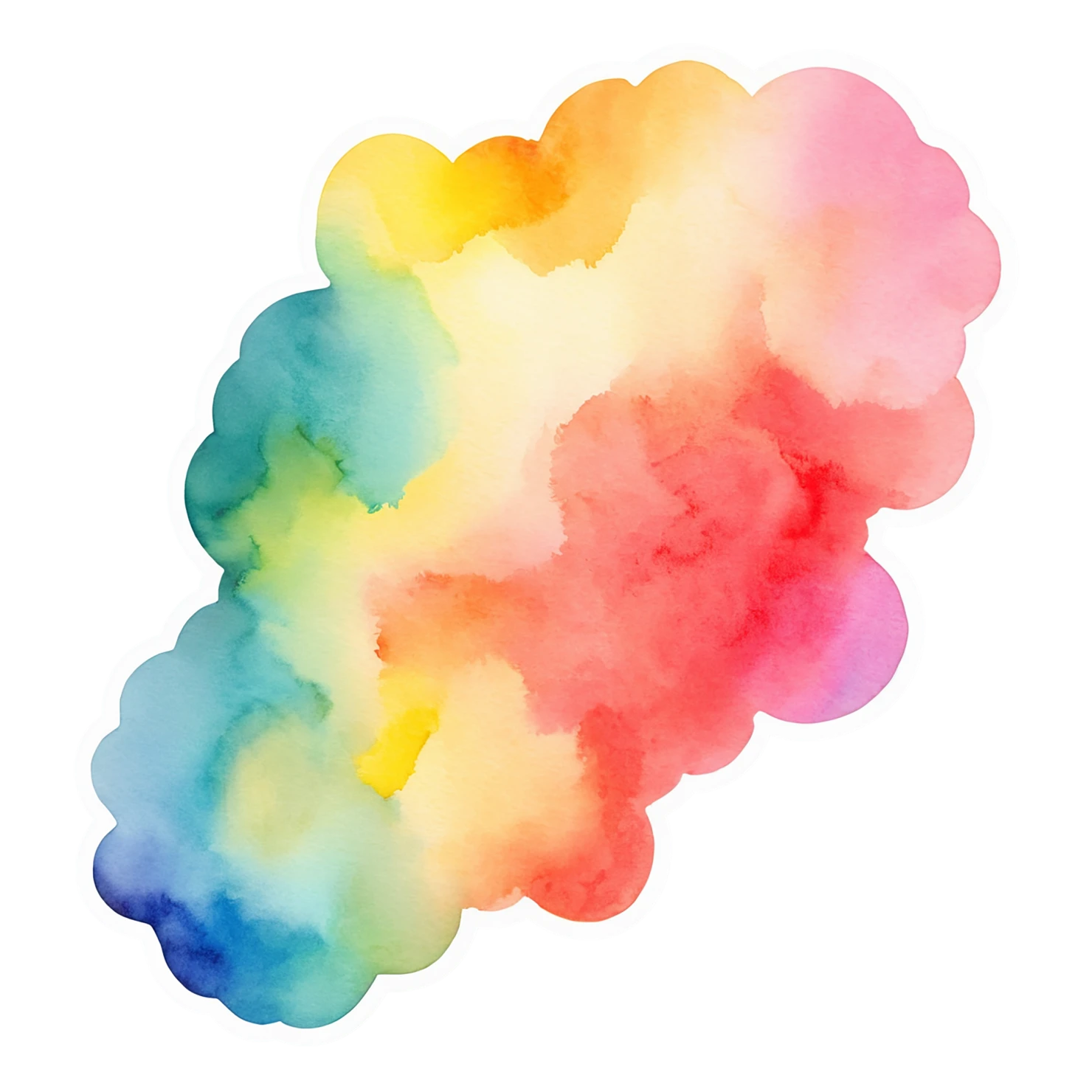 Rainbow watercolor sticker isolated on transparent background #21331
