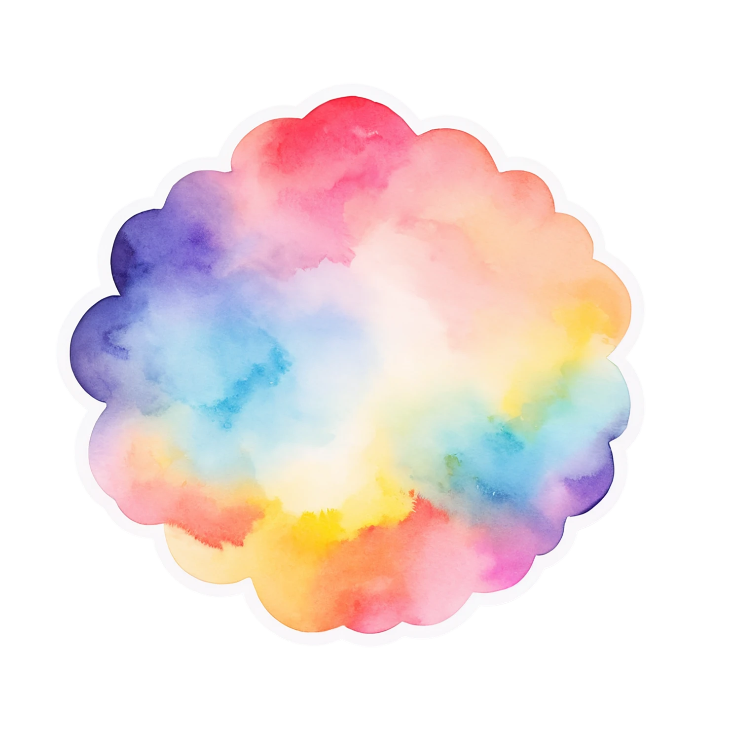 Rainbow watercolor sticker isolated on transparent background #21332