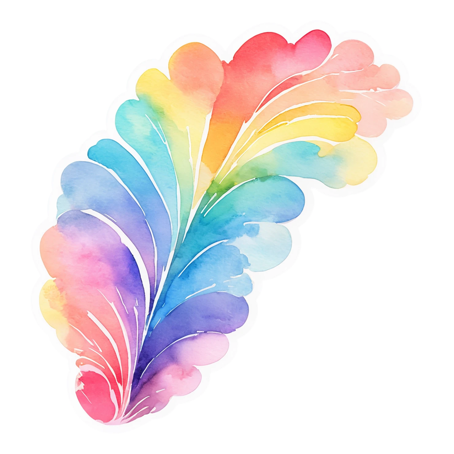 Rainbow watercolor sticker isolated on transparent background #21333