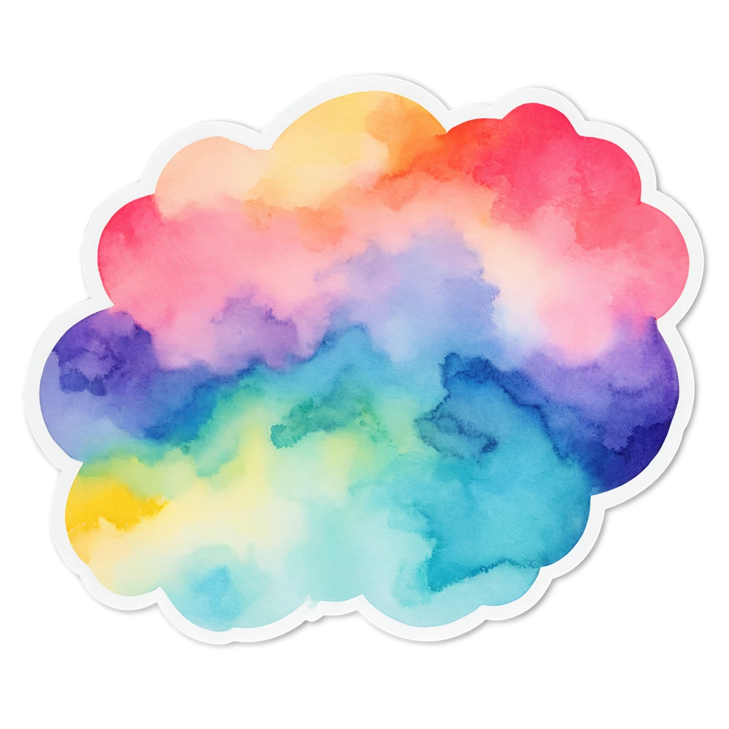 Rainbow watercolor sticker isolated on transparent background #21335