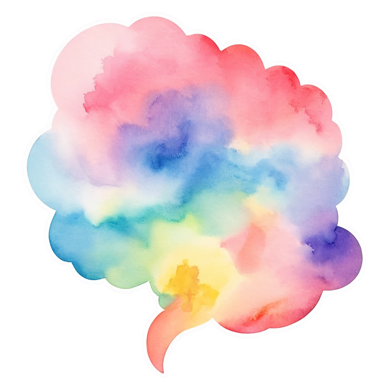 Rainbow watercolor sticker isolated on transparent background #21336