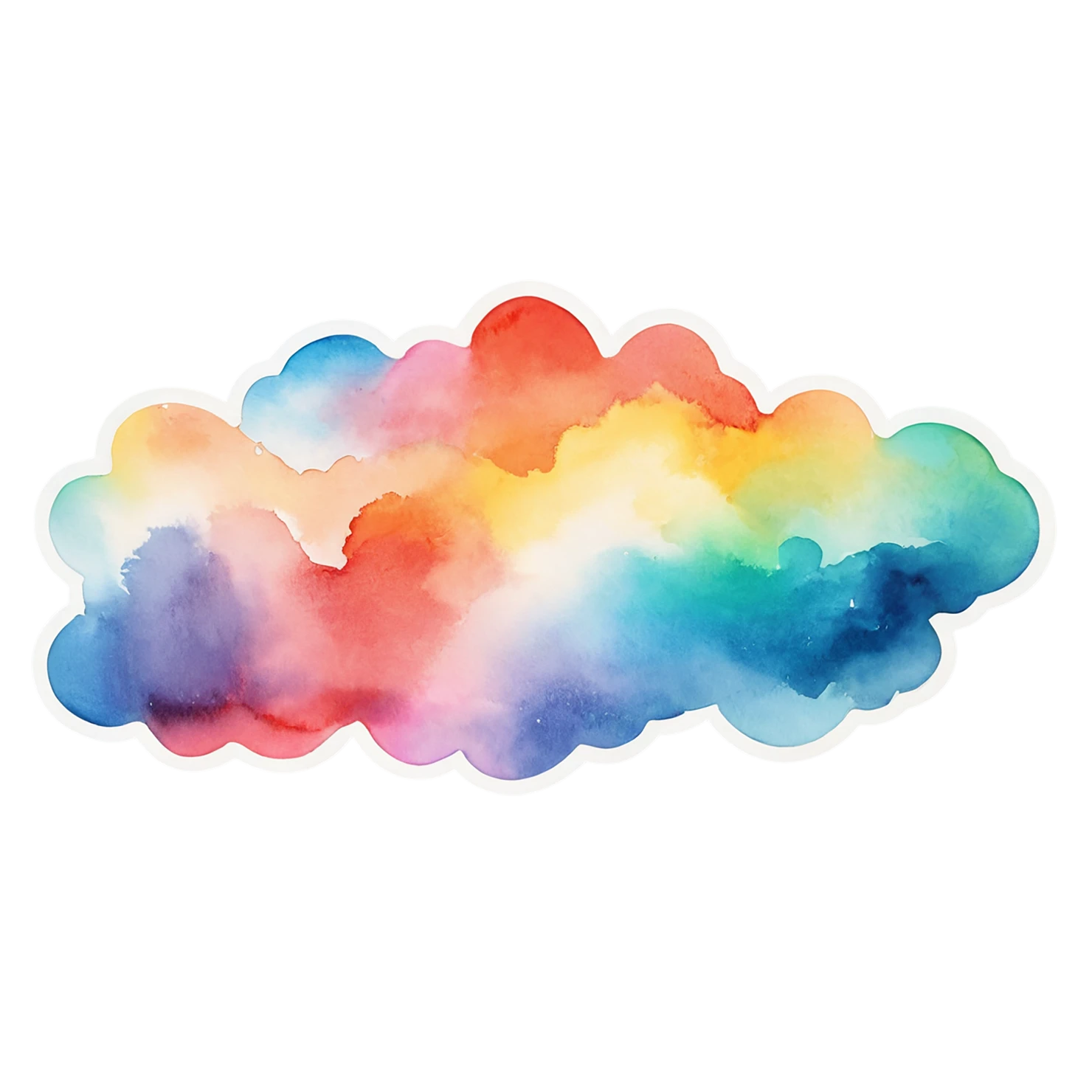 Rainbow watercolor sticker isolated on transparent background #21338