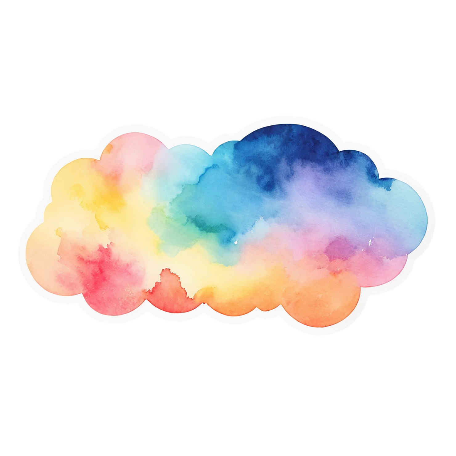Rainbow watercolor sticker isolated on transparent background #21339