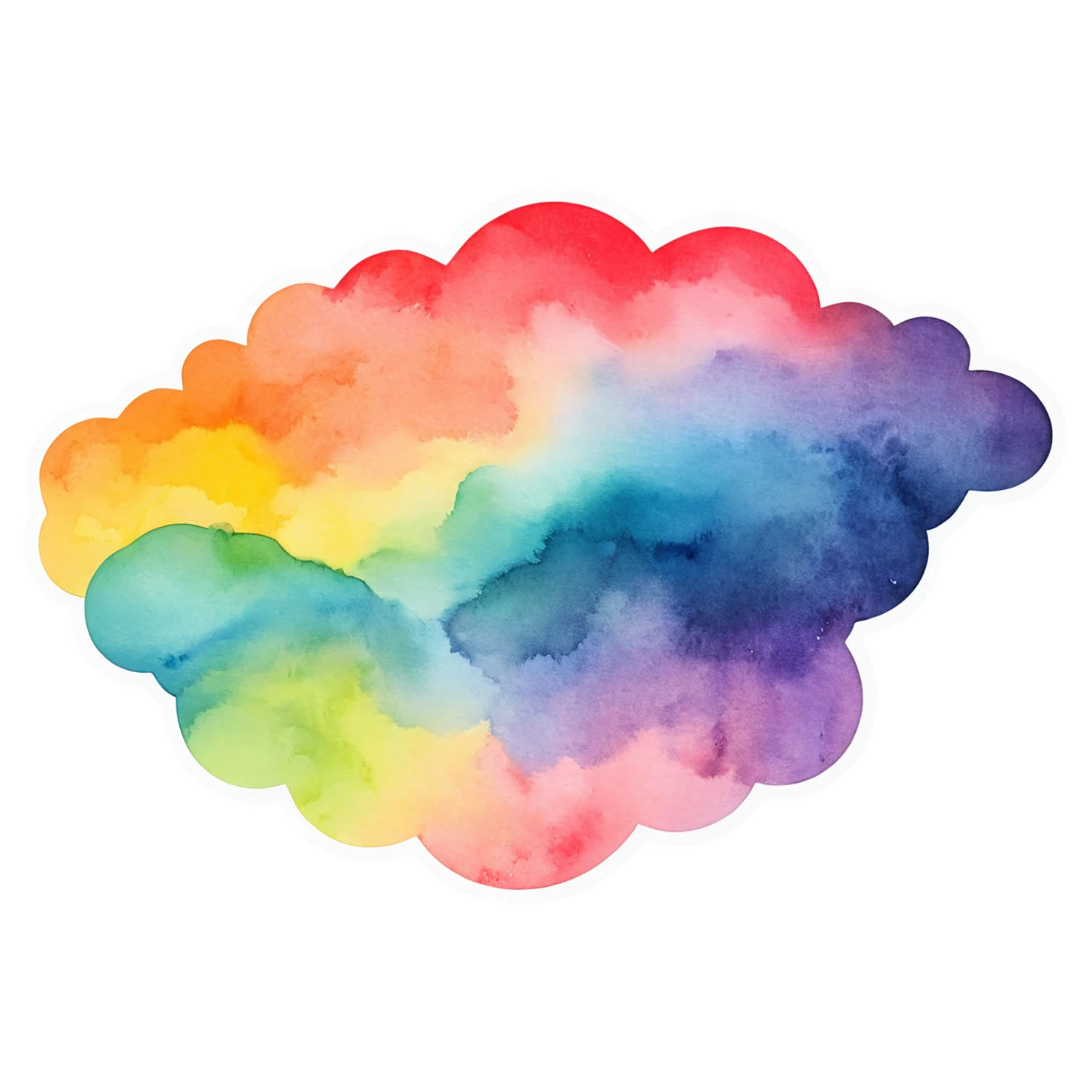 Rainbow watercolor sticker isolated on transparent background #21341