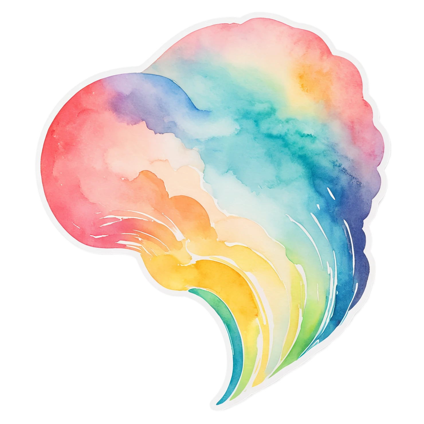 Rainbow watercolor sticker isolated on transparent background #21343