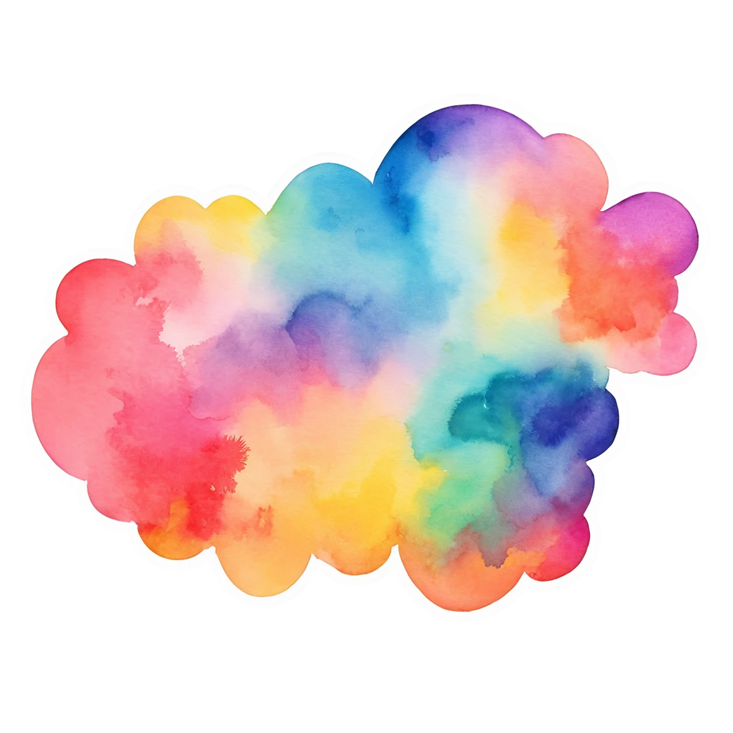 Rainbow watercolor sticker isolated on transparent background #21344
