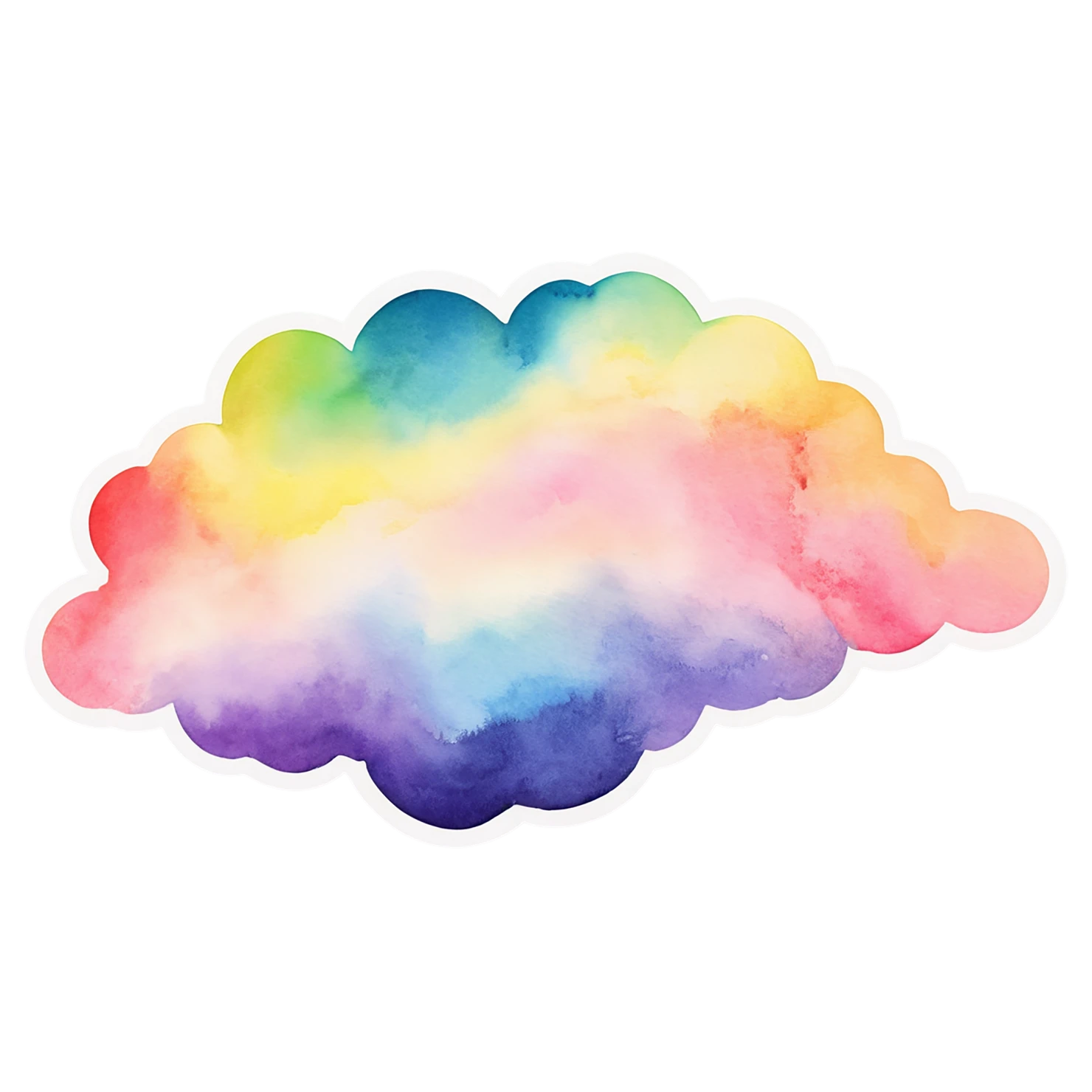 Rainbow watercolor sticker isolated on transparent background #21345