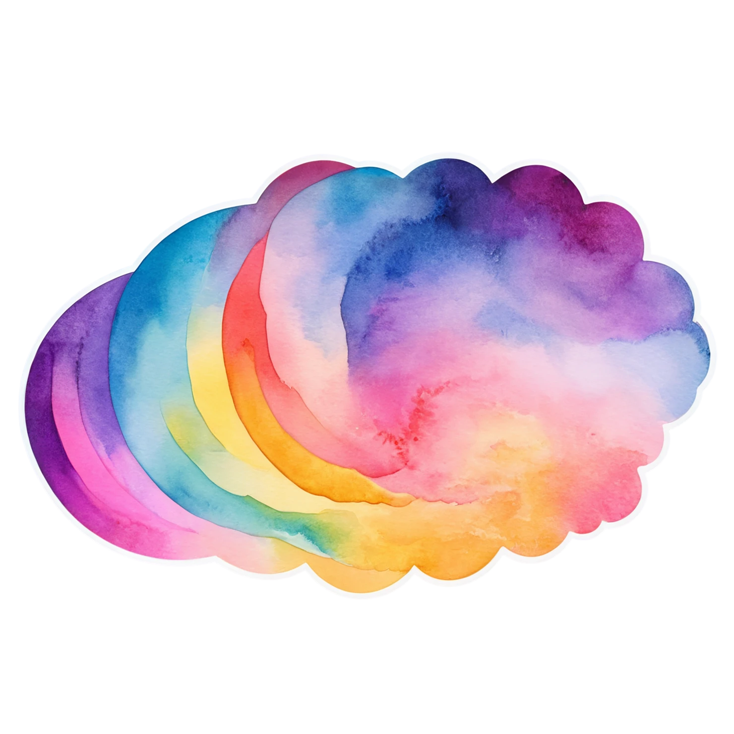 Rainbow watercolor sticker isolated on transparent background #21346