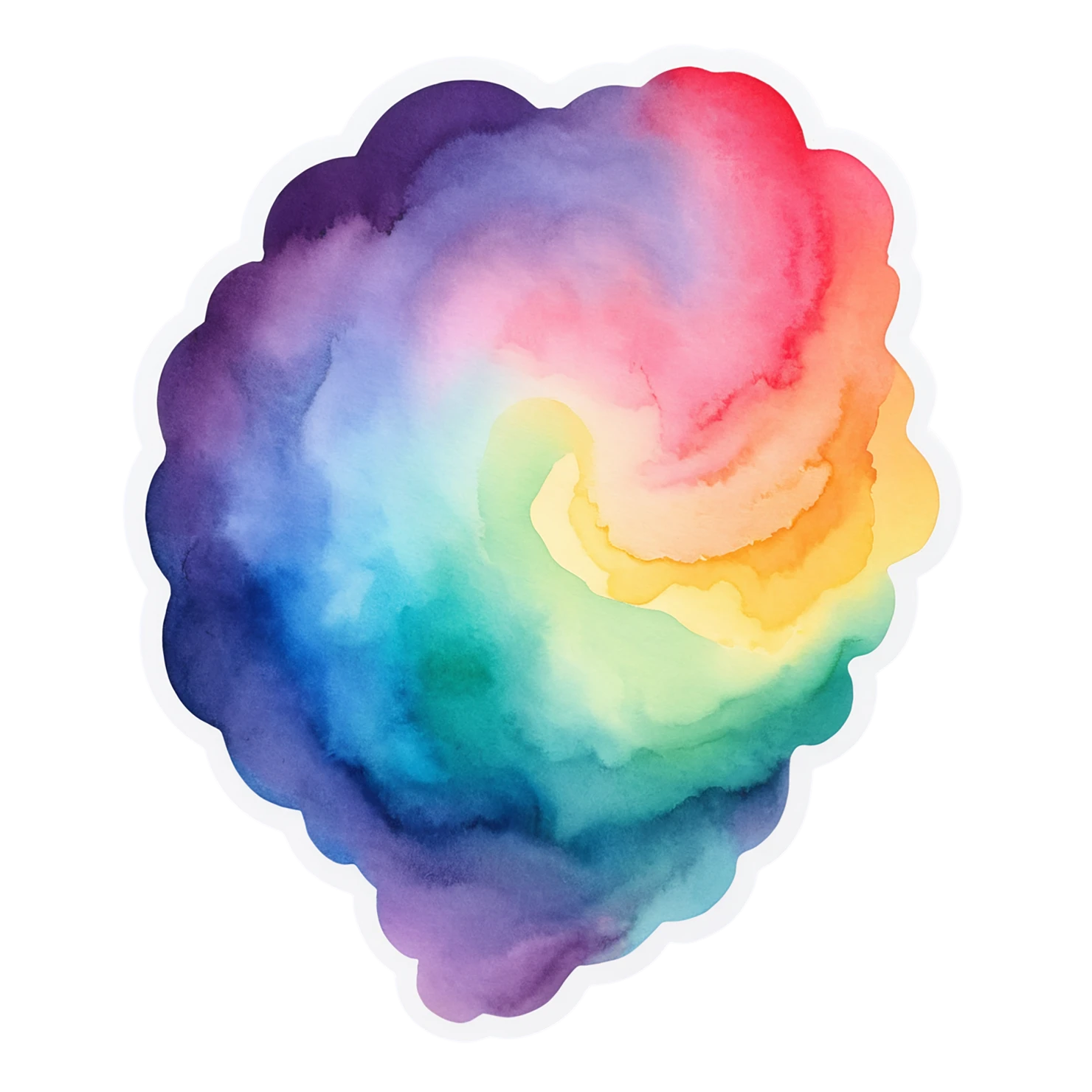 Rainbow watercolor sticker isolated on transparent background #21347