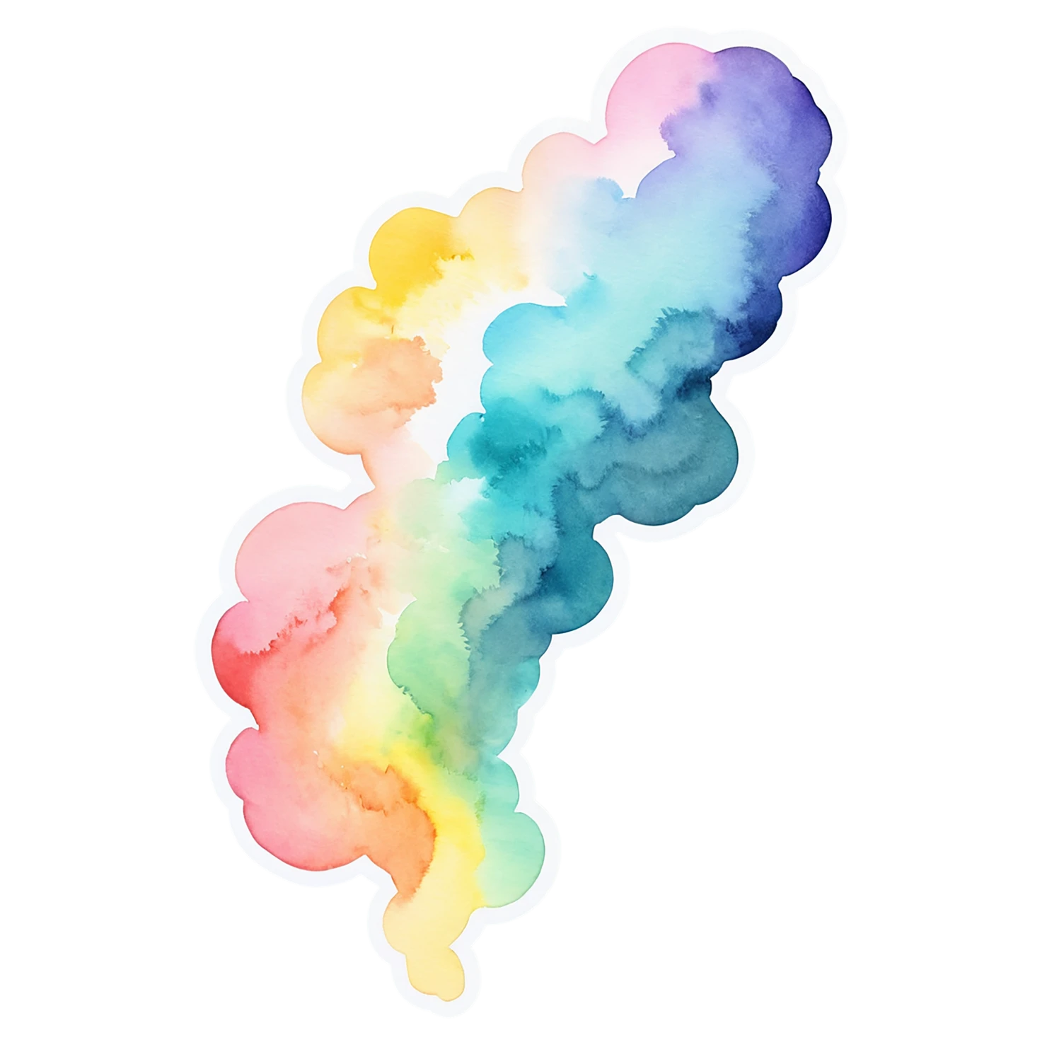 Rainbow watercolor sticker isolated on transparent background #21348