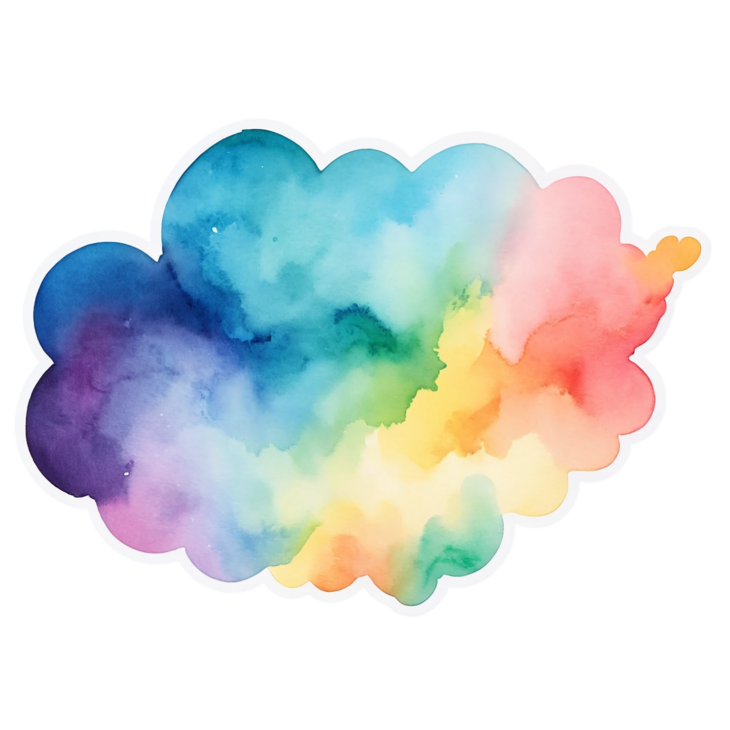 Rainbow watercolor sticker isolated on transparent background #21351
