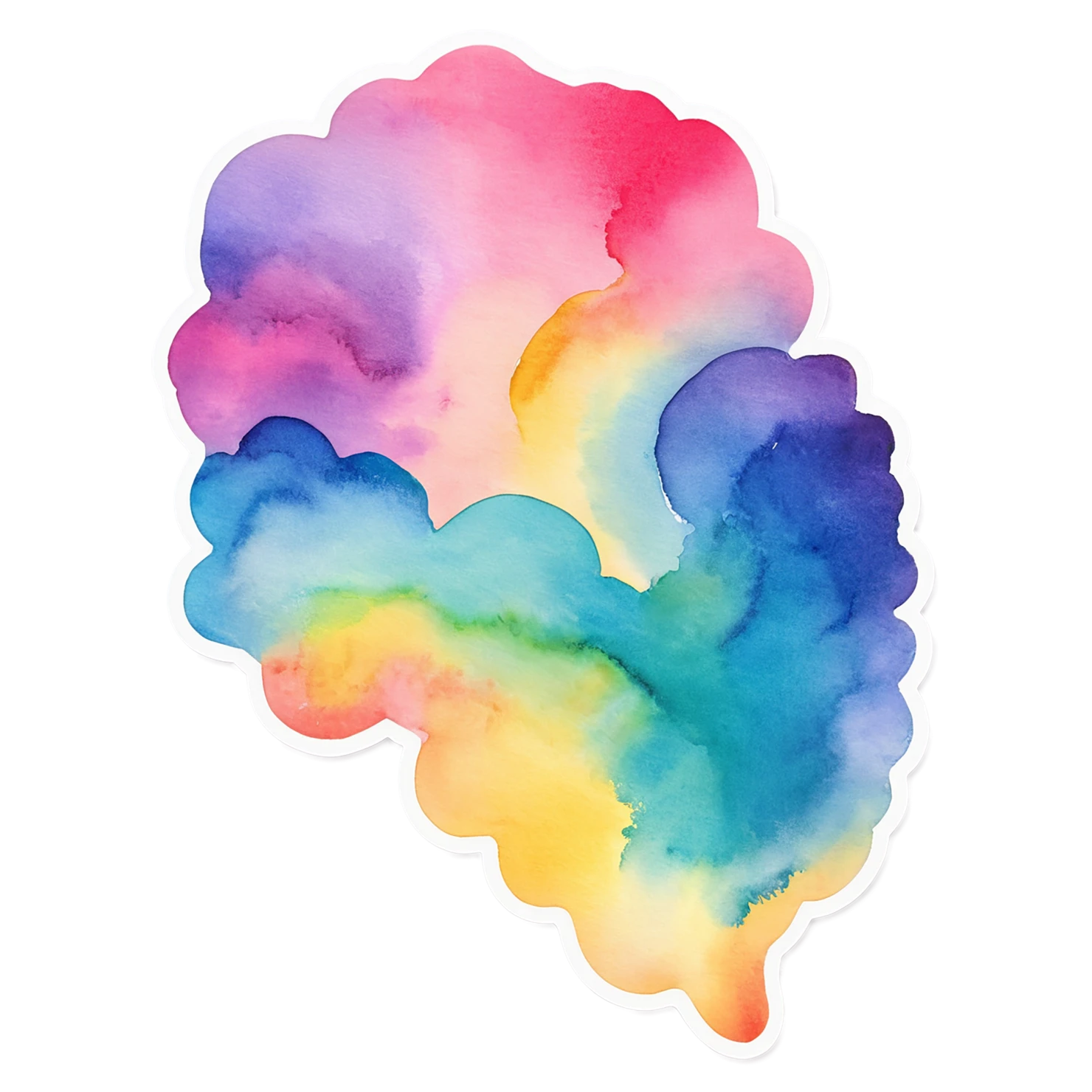 Rainbow watercolor sticker isolated on transparent background #21352