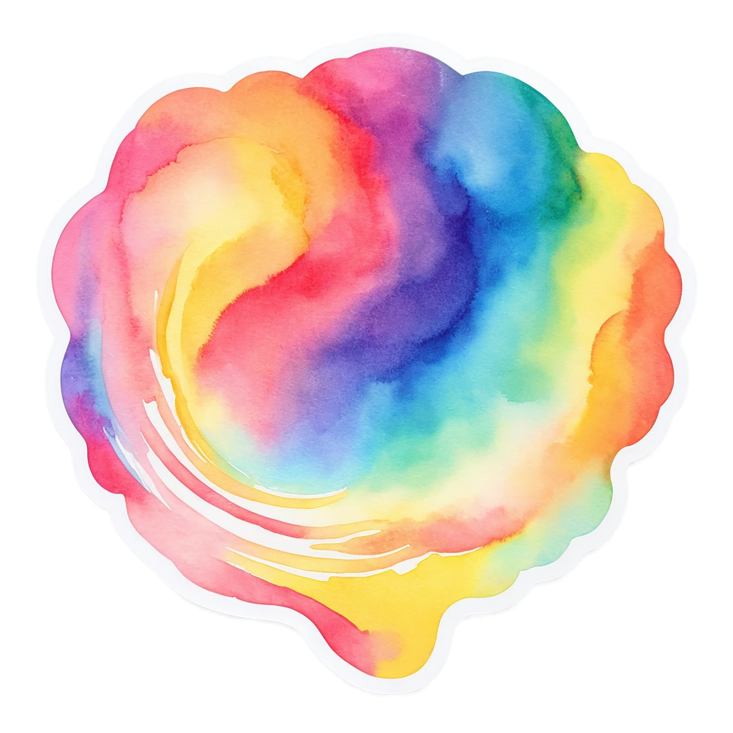 Rainbow watercolor sticker isolated on transparent background #21353