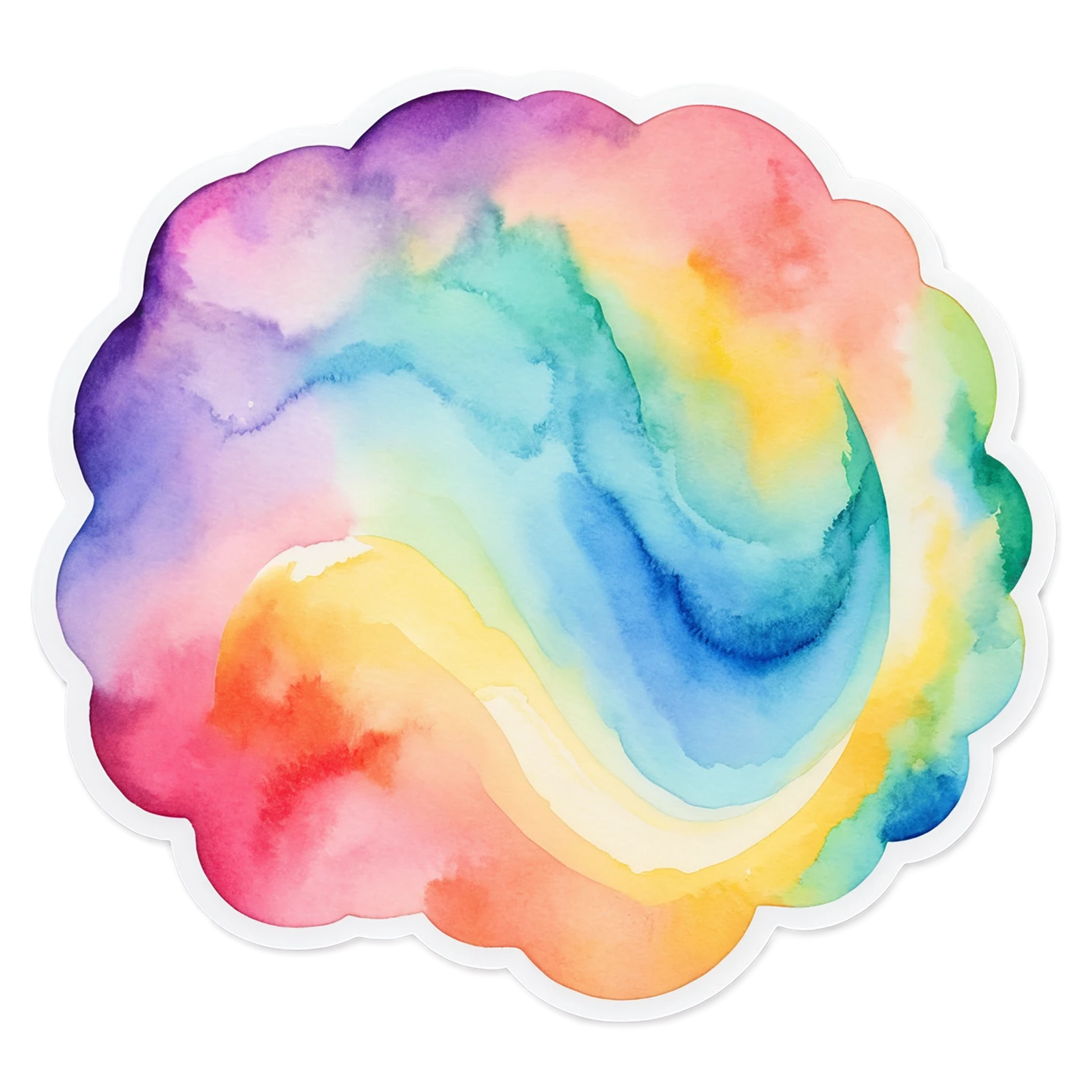 Rainbow watercolor sticker isolated on transparent background #21354