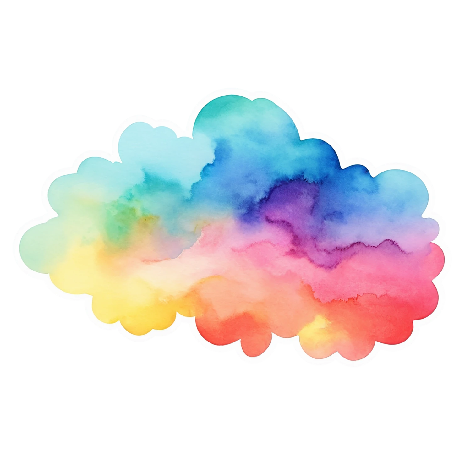 Rainbow watercolor sticker isolated on transparent background #21355