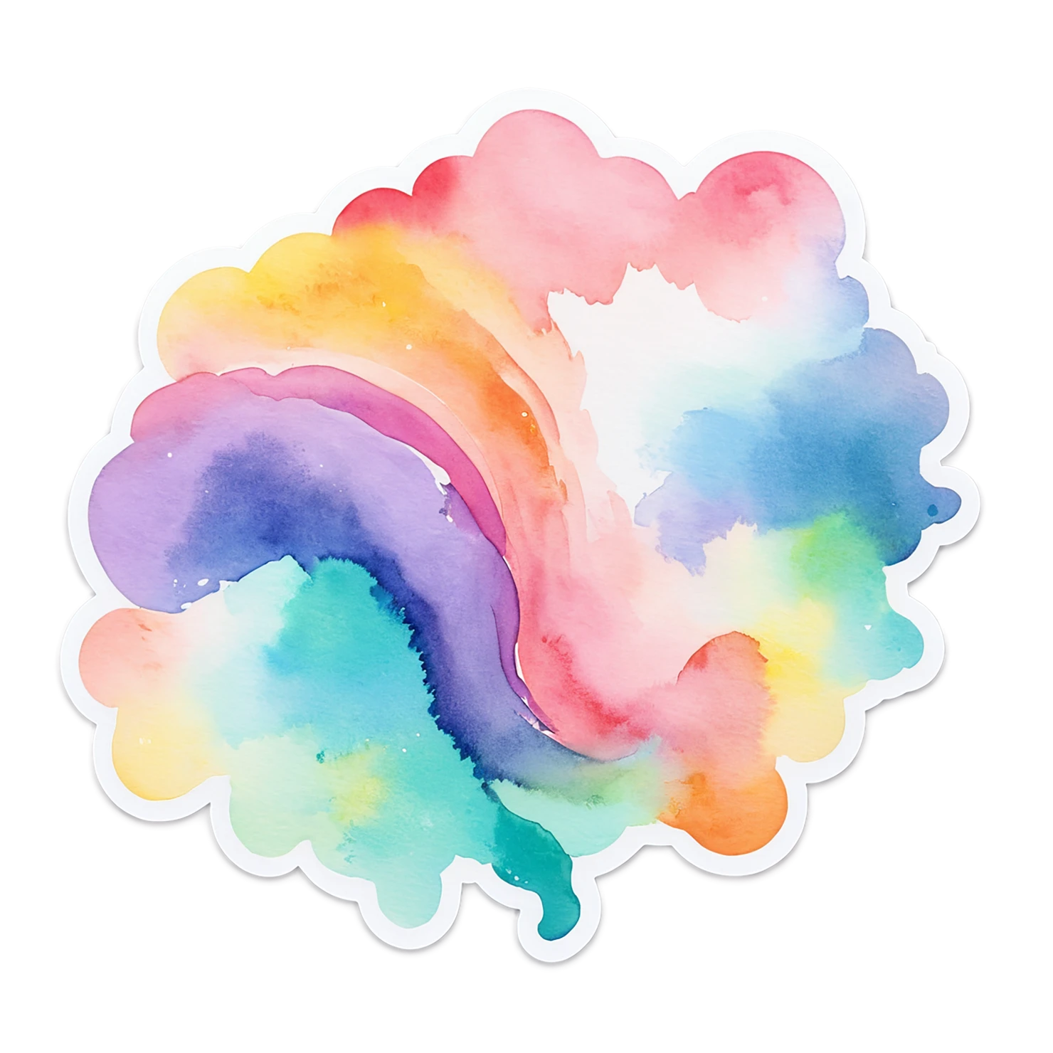Rainbow watercolor sticker isolated on transparent background #21356