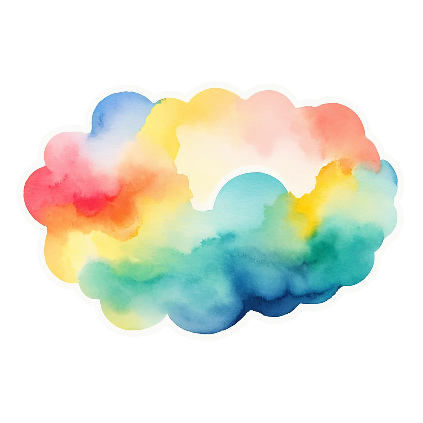 Rainbow watercolor sticker isolated on transparent background #21358