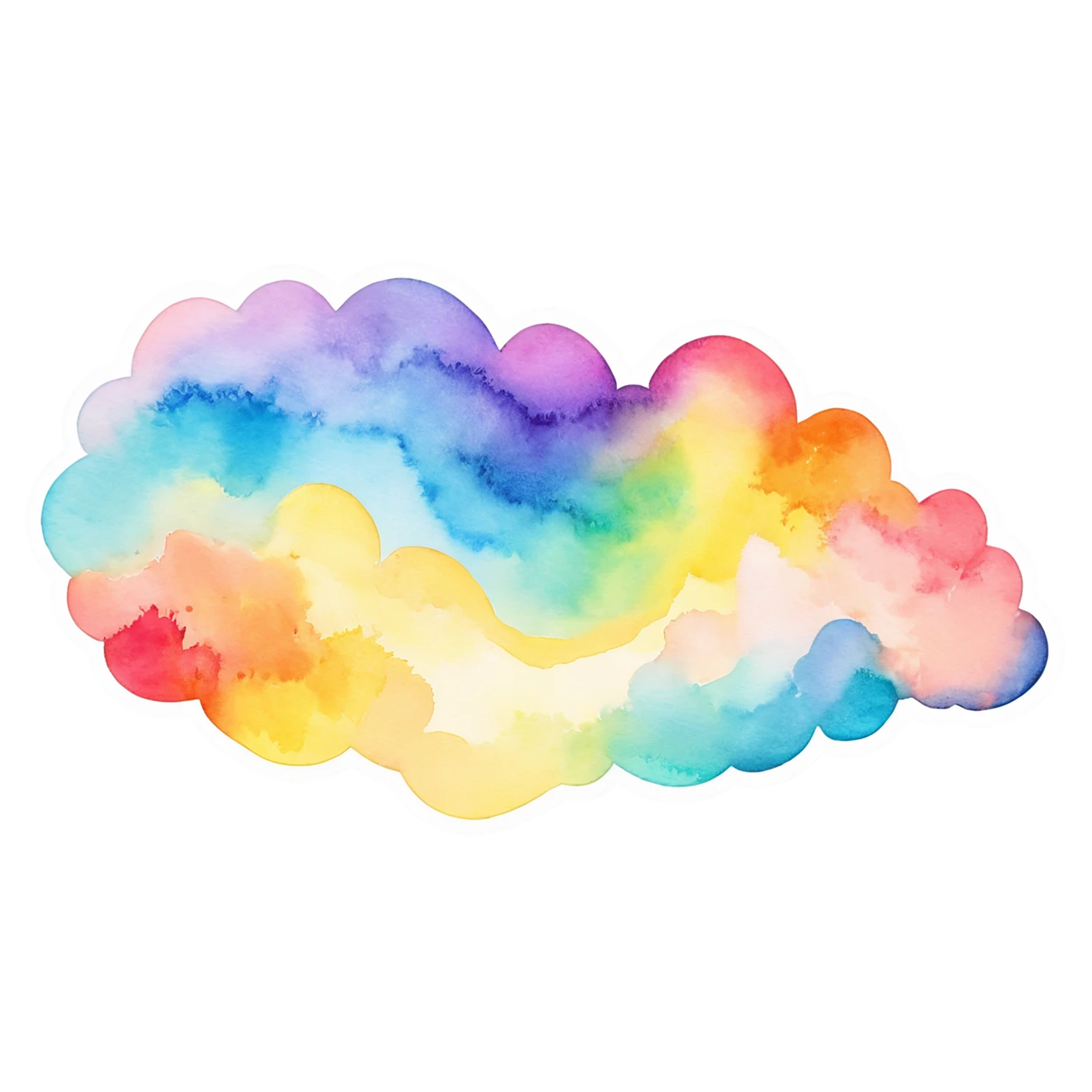 Rainbow watercolor sticker isolated on transparent background #21359