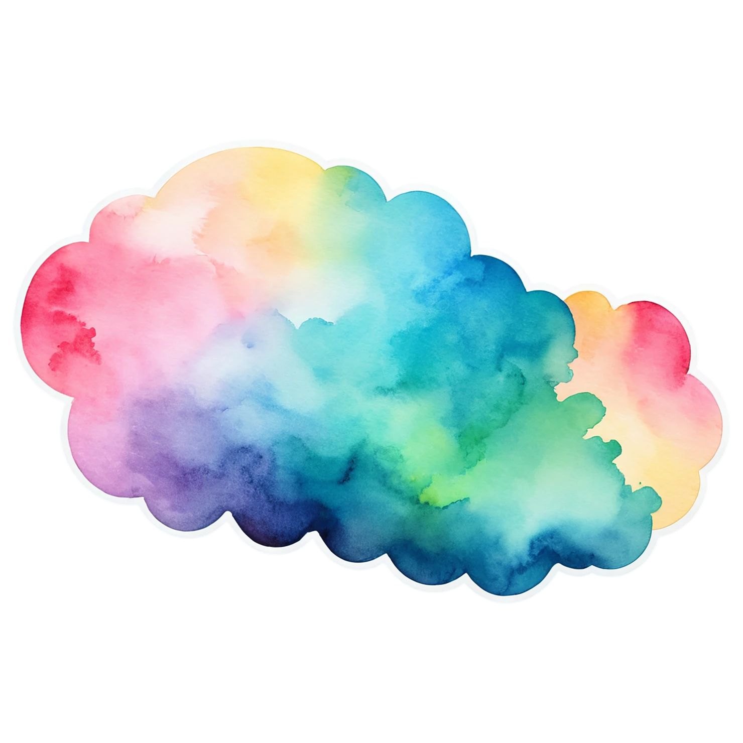 Rainbow watercolor sticker isolated on transparent background #21361