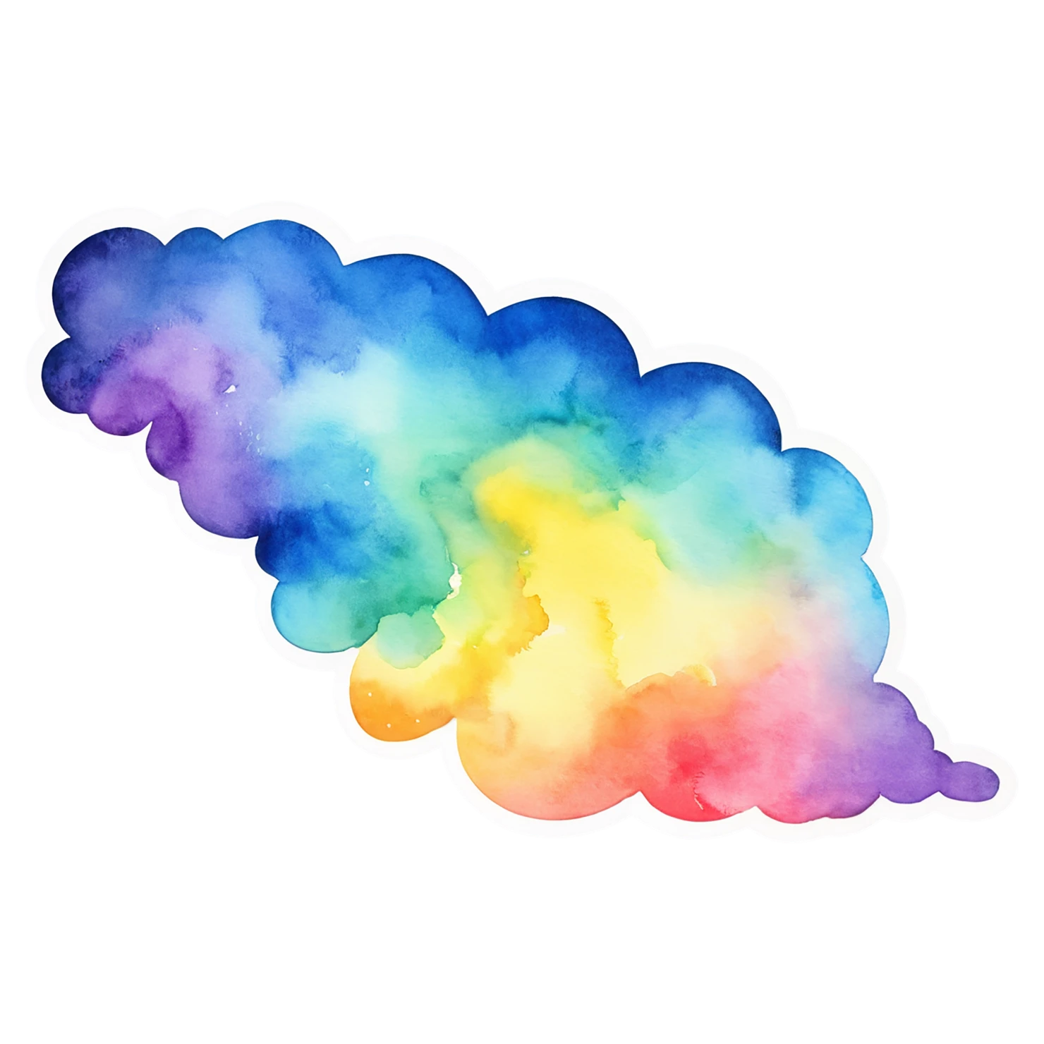 Rainbow watercolor sticker isolated on transparent background #21362