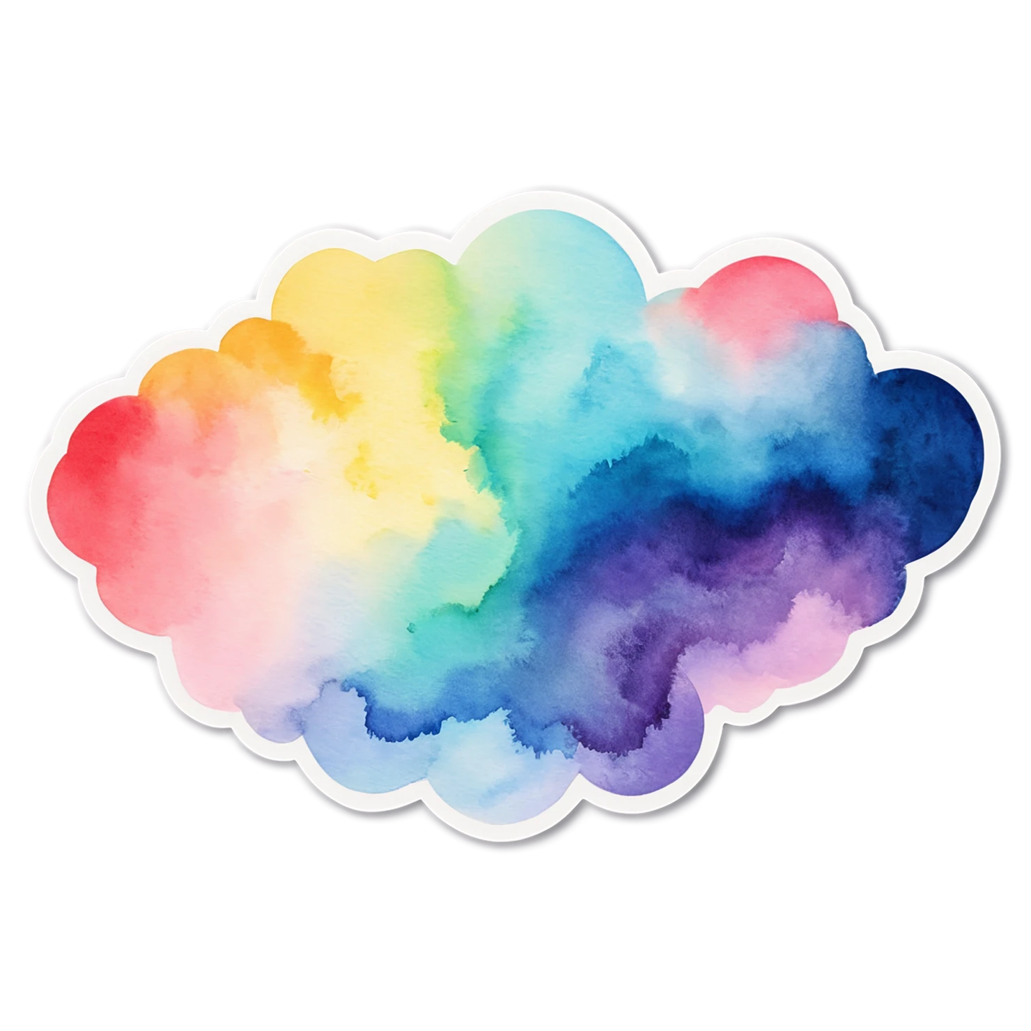 Rainbow watercolor sticker isolated on transparent background #21363