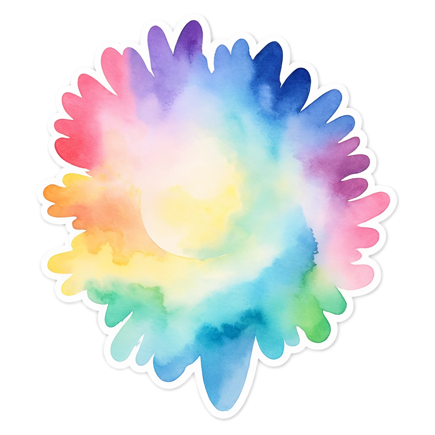 Rainbow watercolor sticker isolated on transparent background #21365