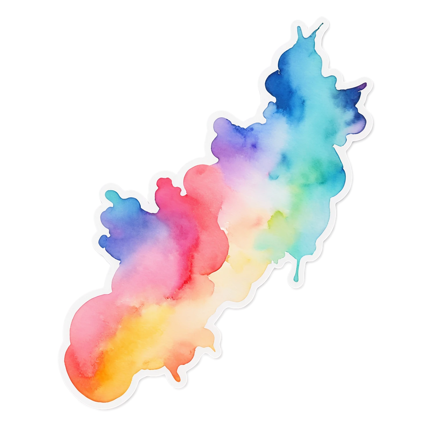 Rainbow watercolor sticker isolated on transparent background #21367
