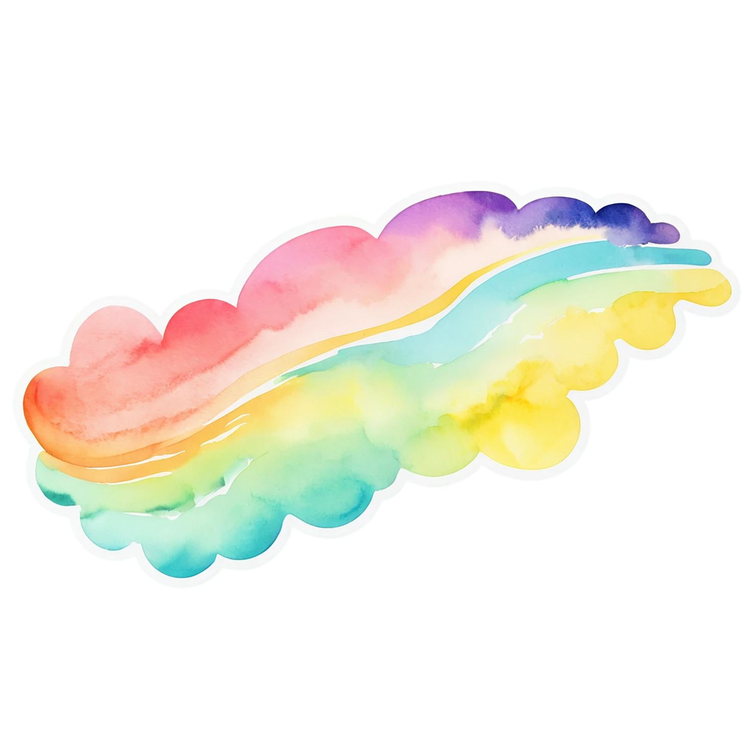 Rainbow watercolor sticker isolated on transparent background #21368