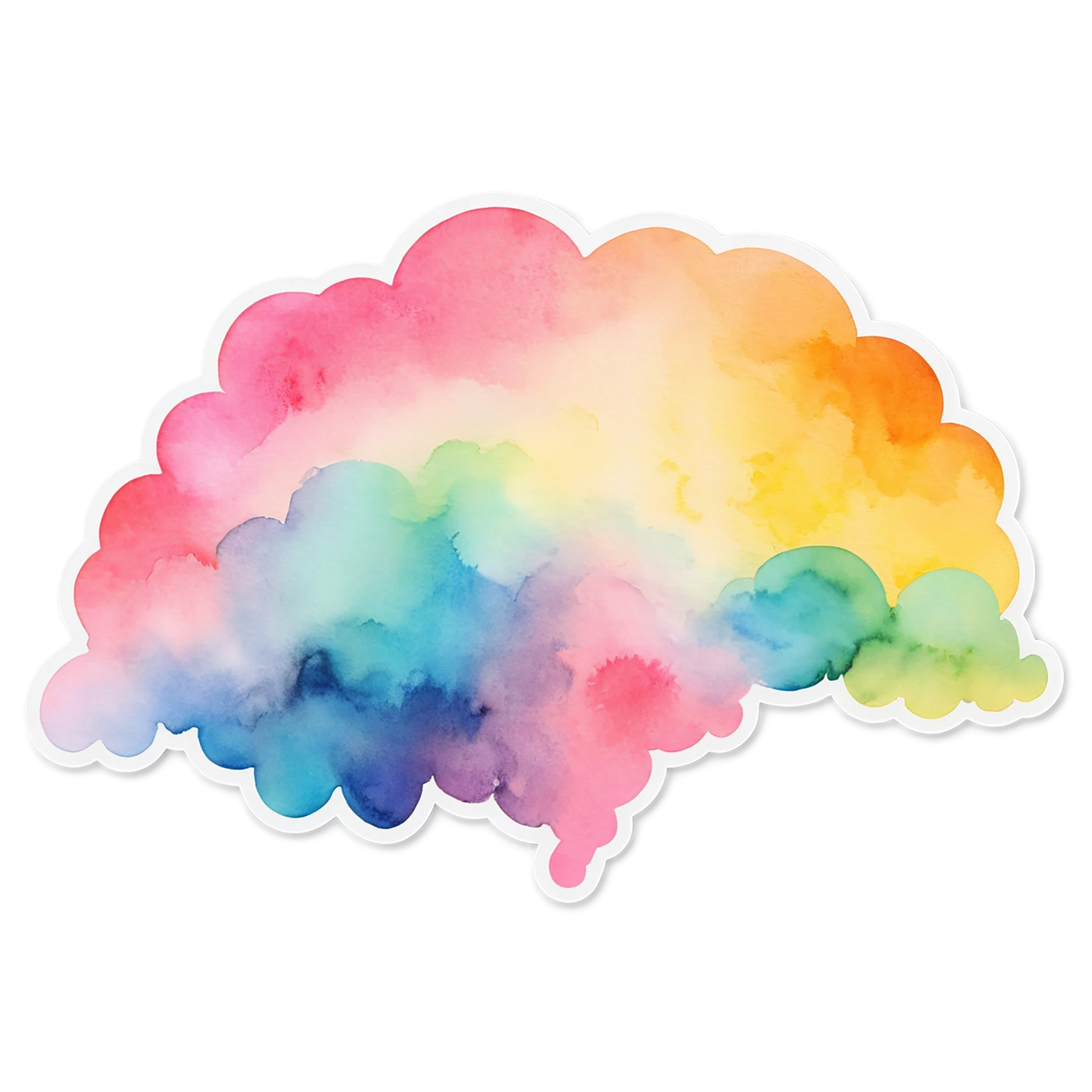 Rainbow watercolor sticker isolated on transparent background #21369