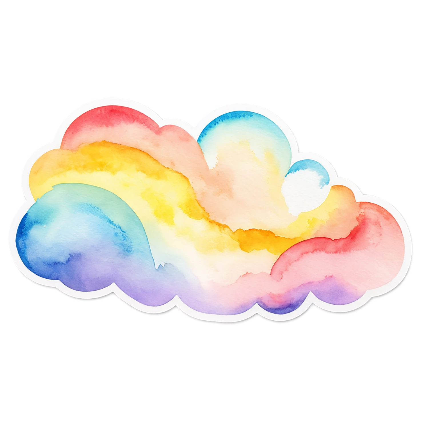 Rainbow watercolor sticker isolated on transparent background #21370