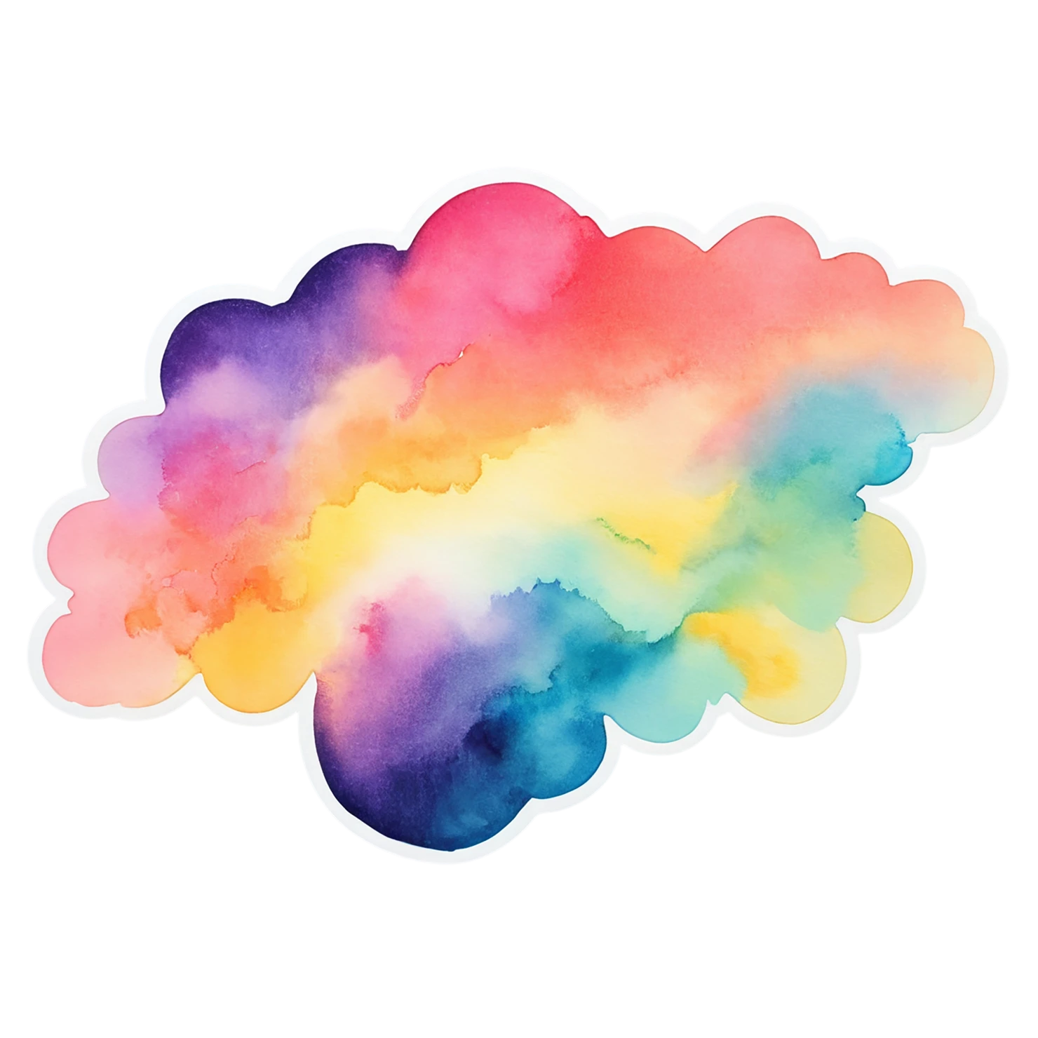 Rainbow watercolor sticker isolated on transparent background #21371