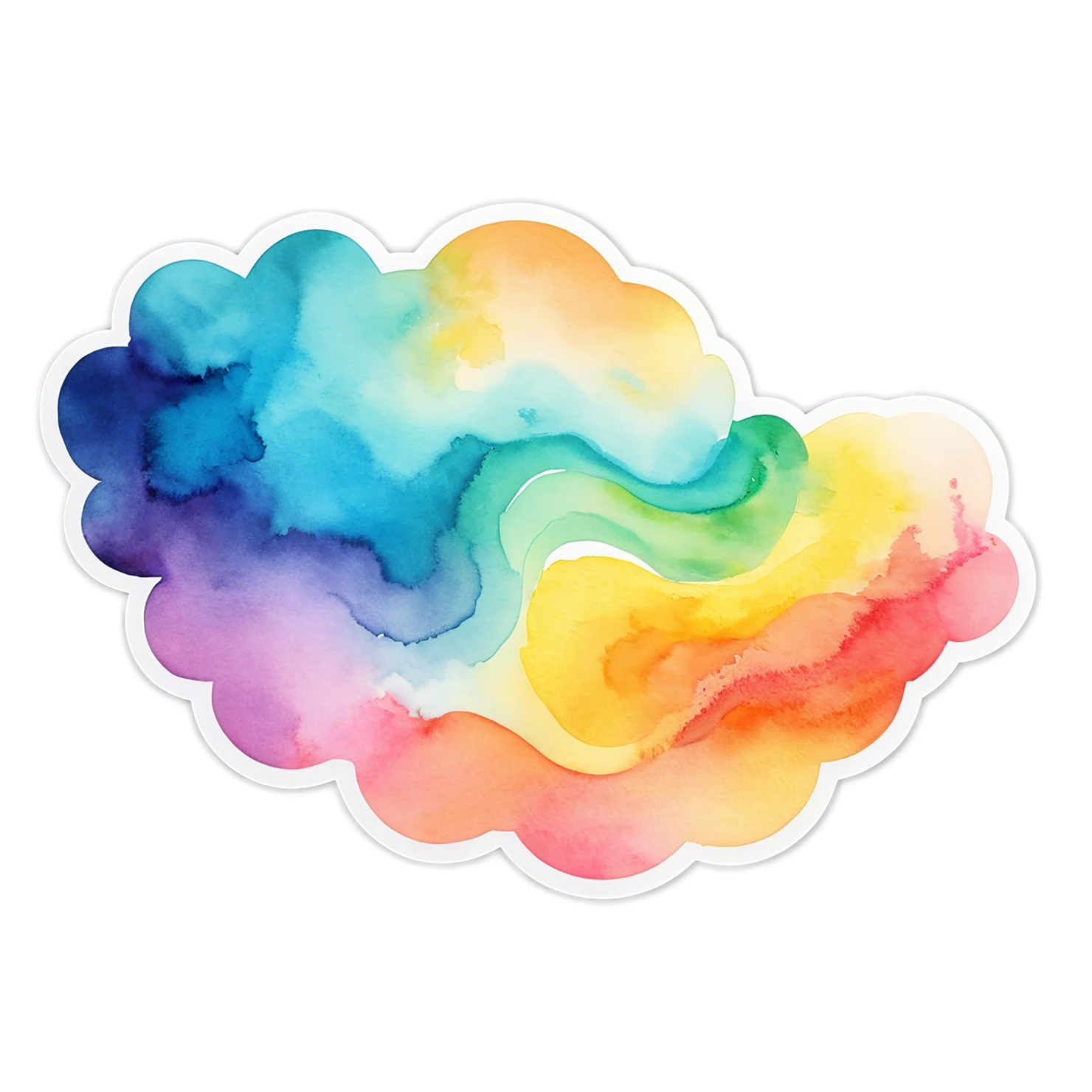 Rainbow watercolor sticker isolated on transparent background #21375