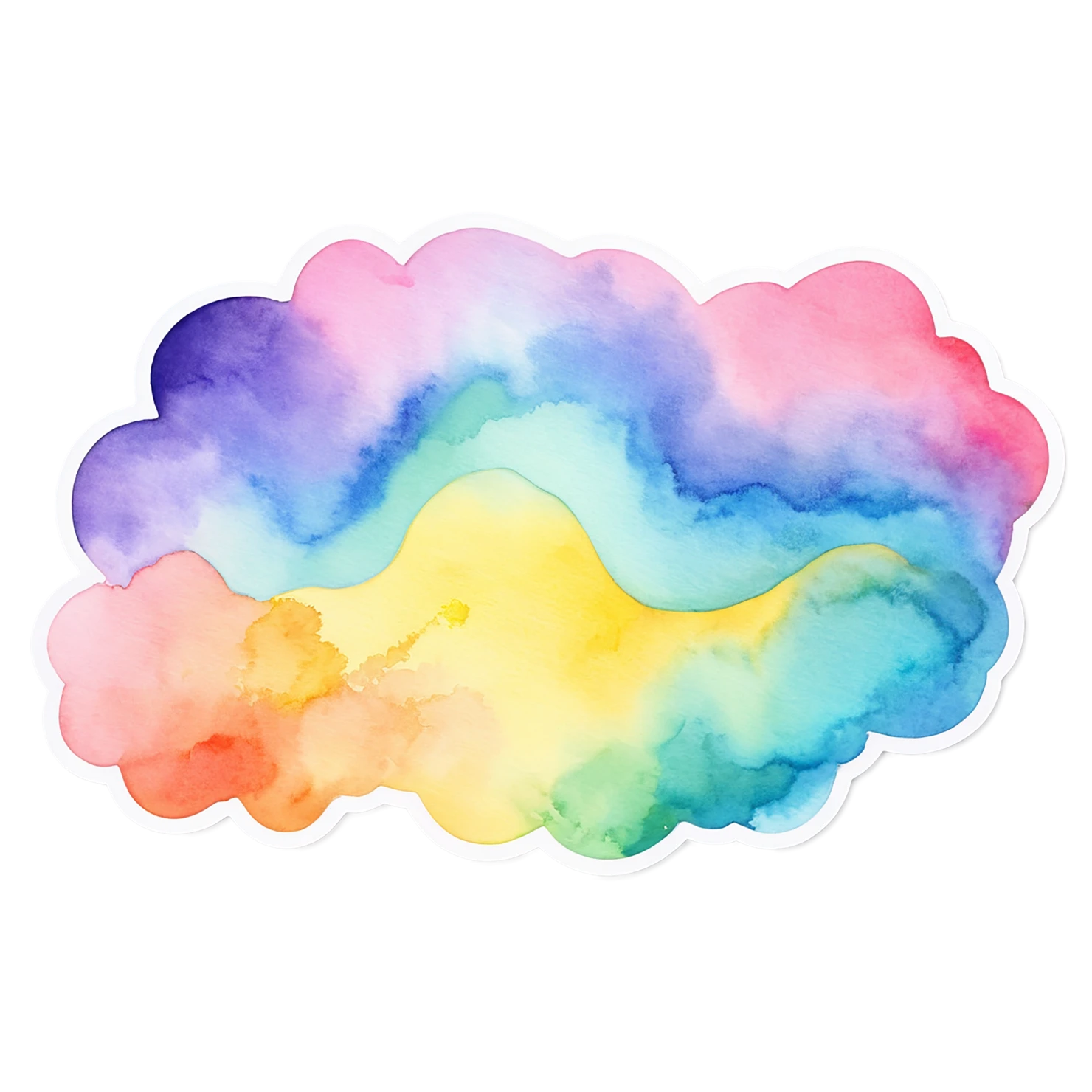 Rainbow watercolor sticker isolated on transparent background #21377
