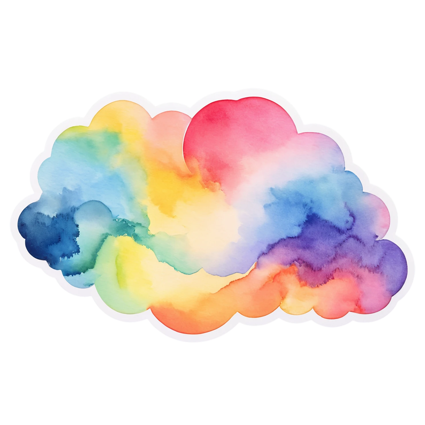 Rainbow watercolor sticker isolated on transparent background #21380