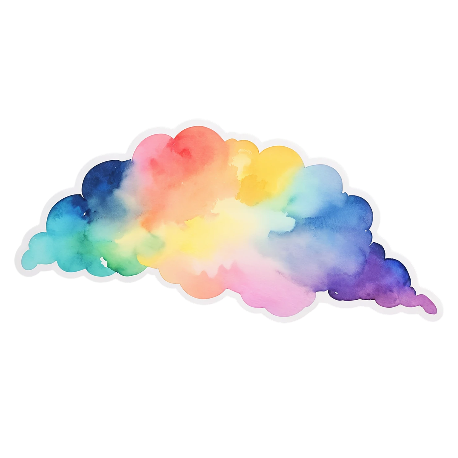 Rainbow watercolor sticker isolated on transparent background #21386