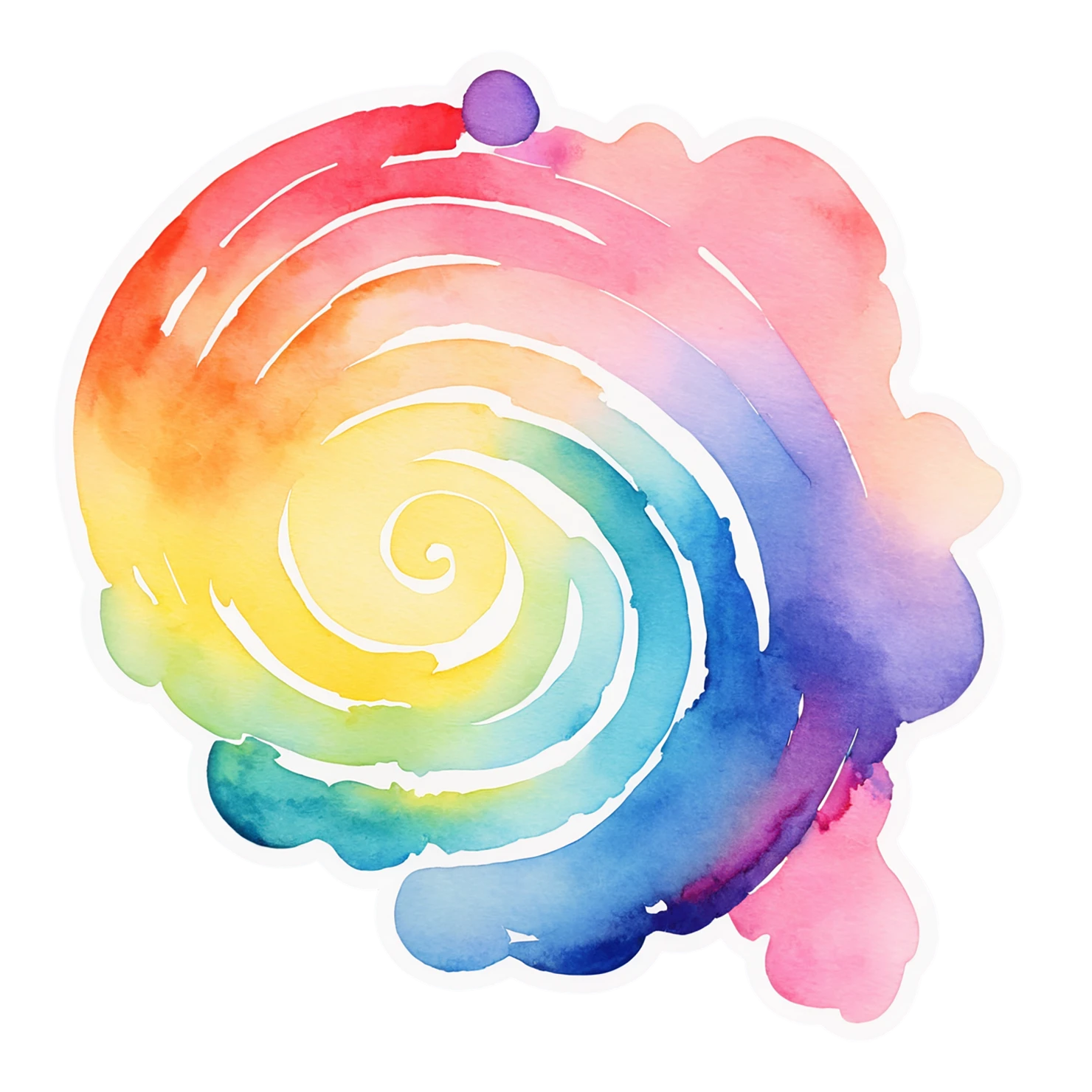 Rainbow watercolor sticker isolated on transparent background #21387