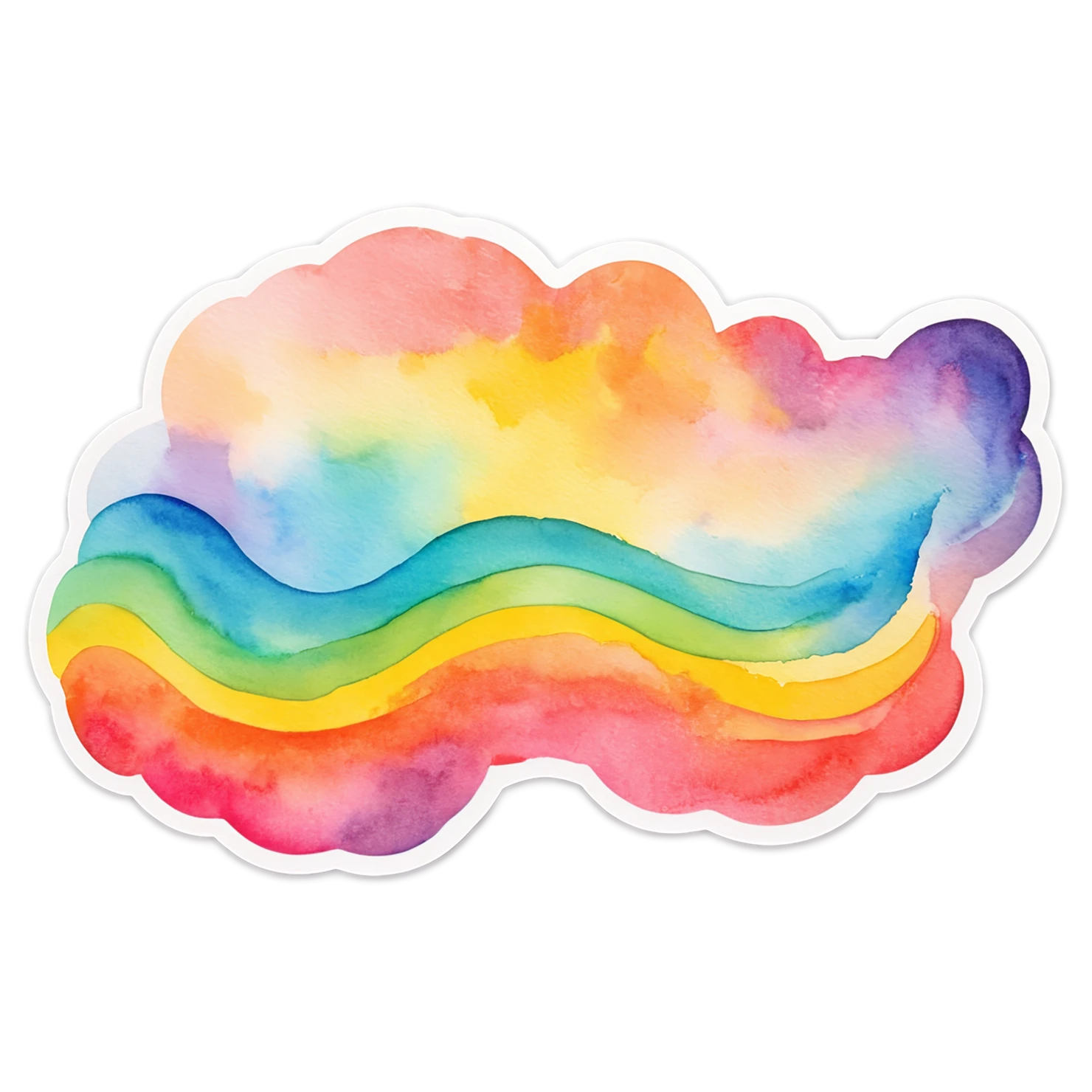 Rainbow watercolor sticker isolated on transparent background #21390