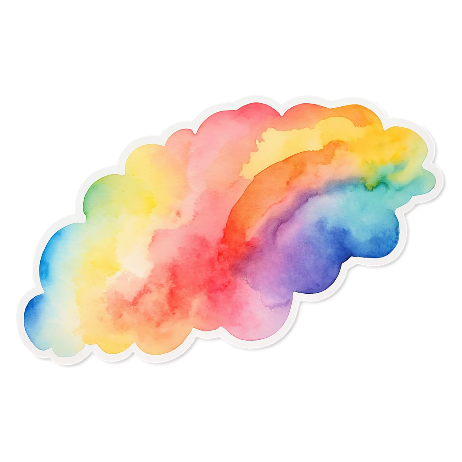 Rainbow watercolor sticker isolated on transparent background #21392