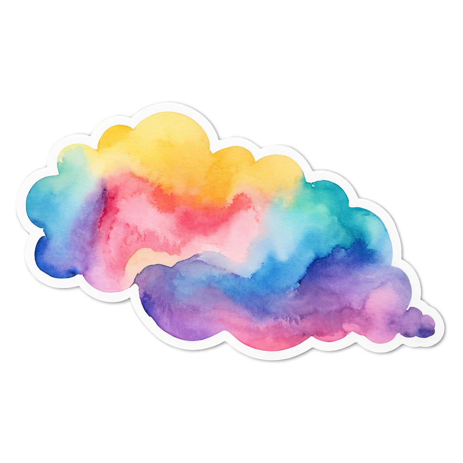 Rainbow watercolor sticker isolated on transparent background #21394