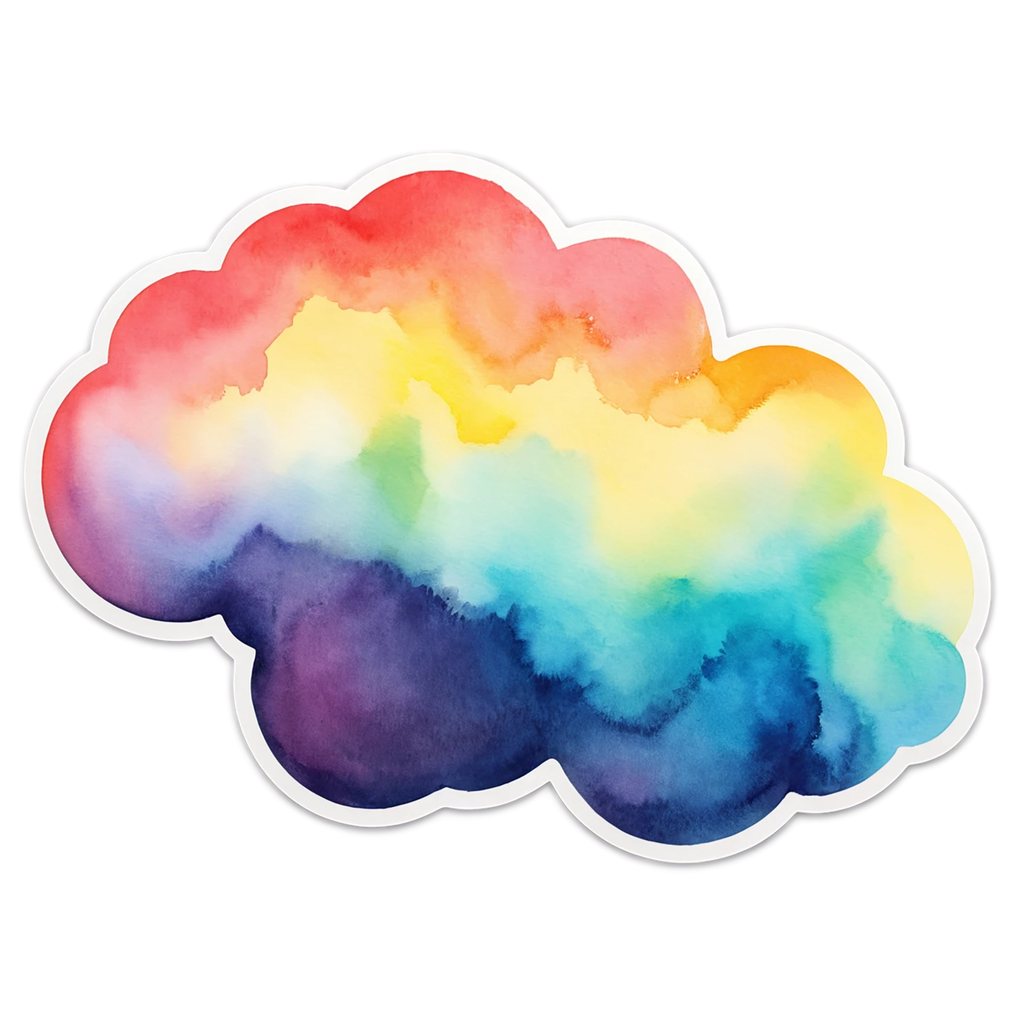 Rainbow watercolor sticker isolated on transparent background #21395