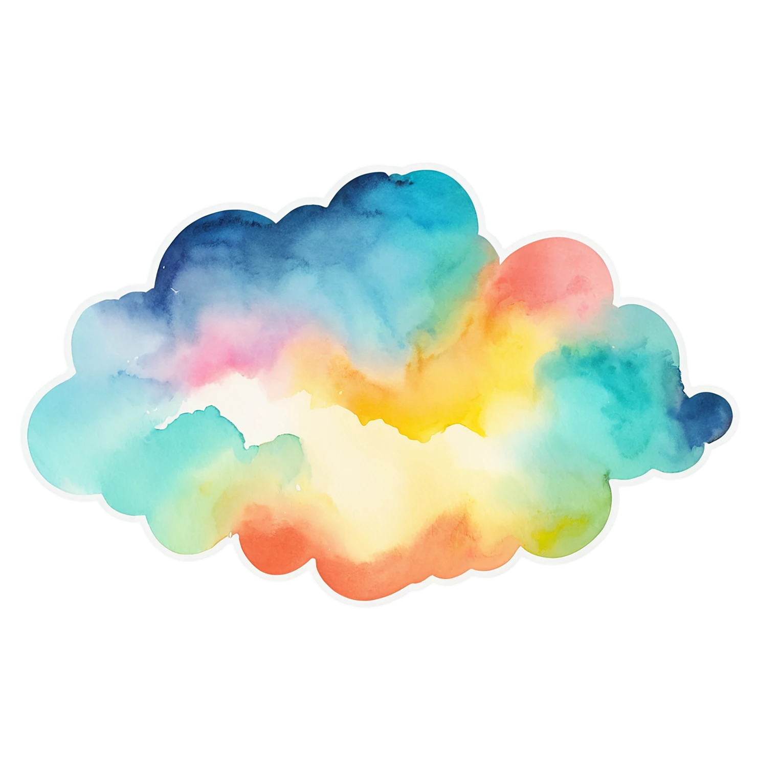 Rainbow watercolor sticker isolated on transparent background #21398