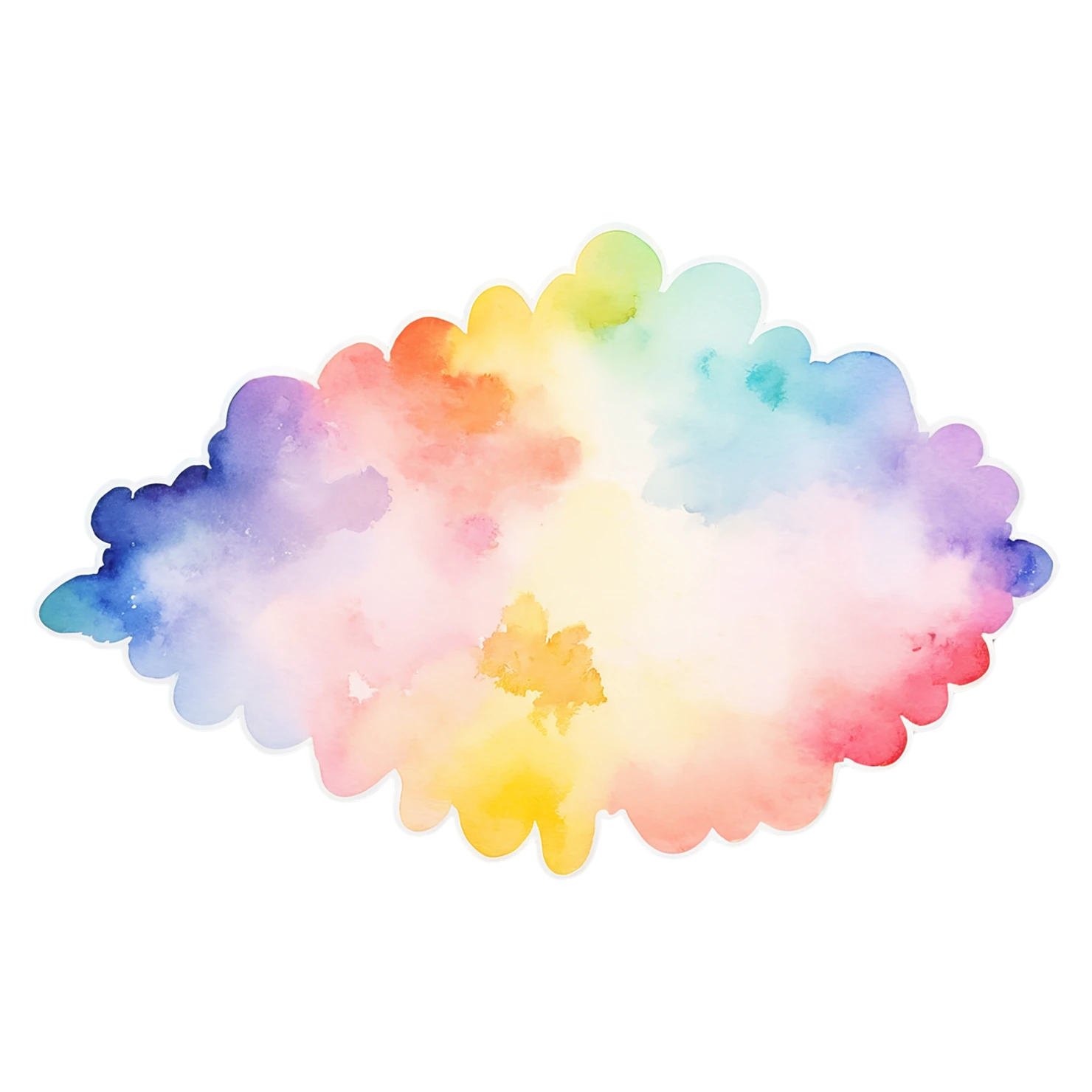 Rainbow watercolor sticker isolated on transparent background #21399