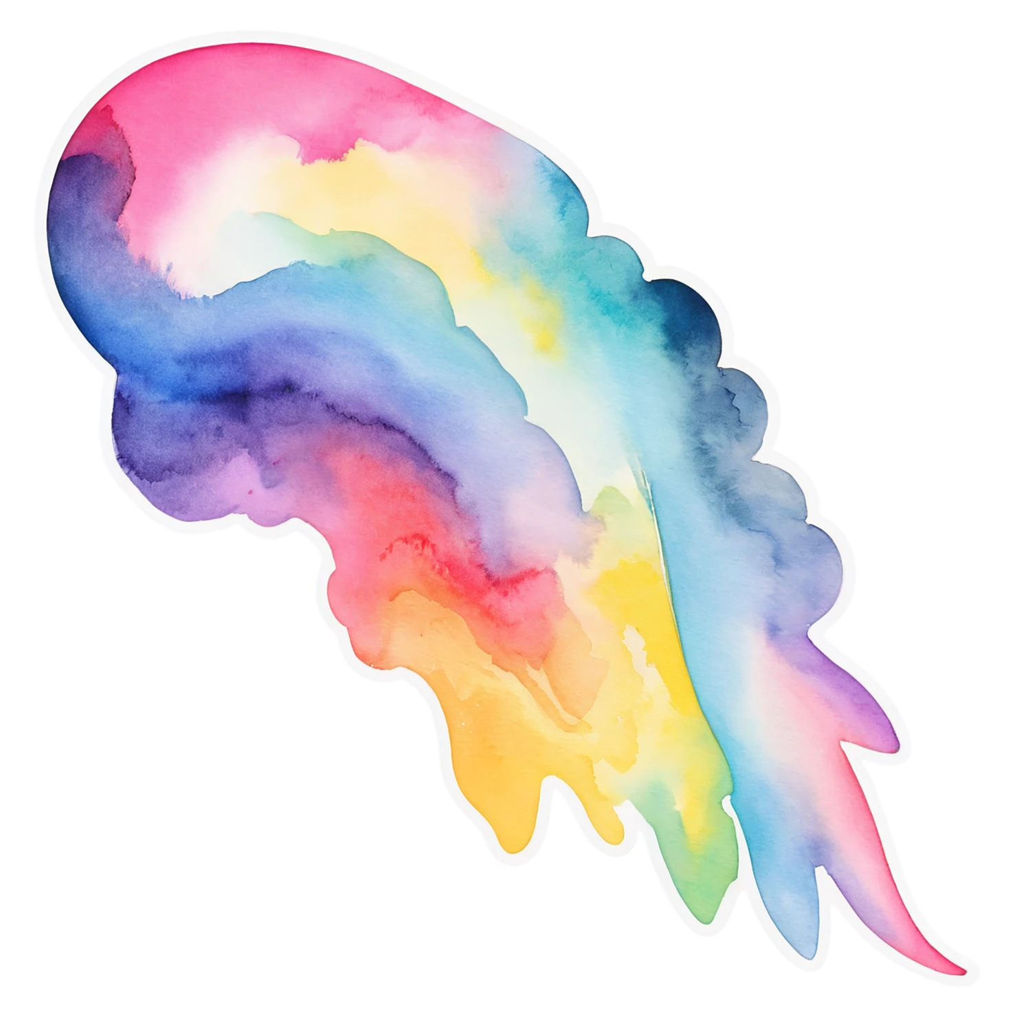 Rainbow watercolor sticker isolated on transparent background #21401