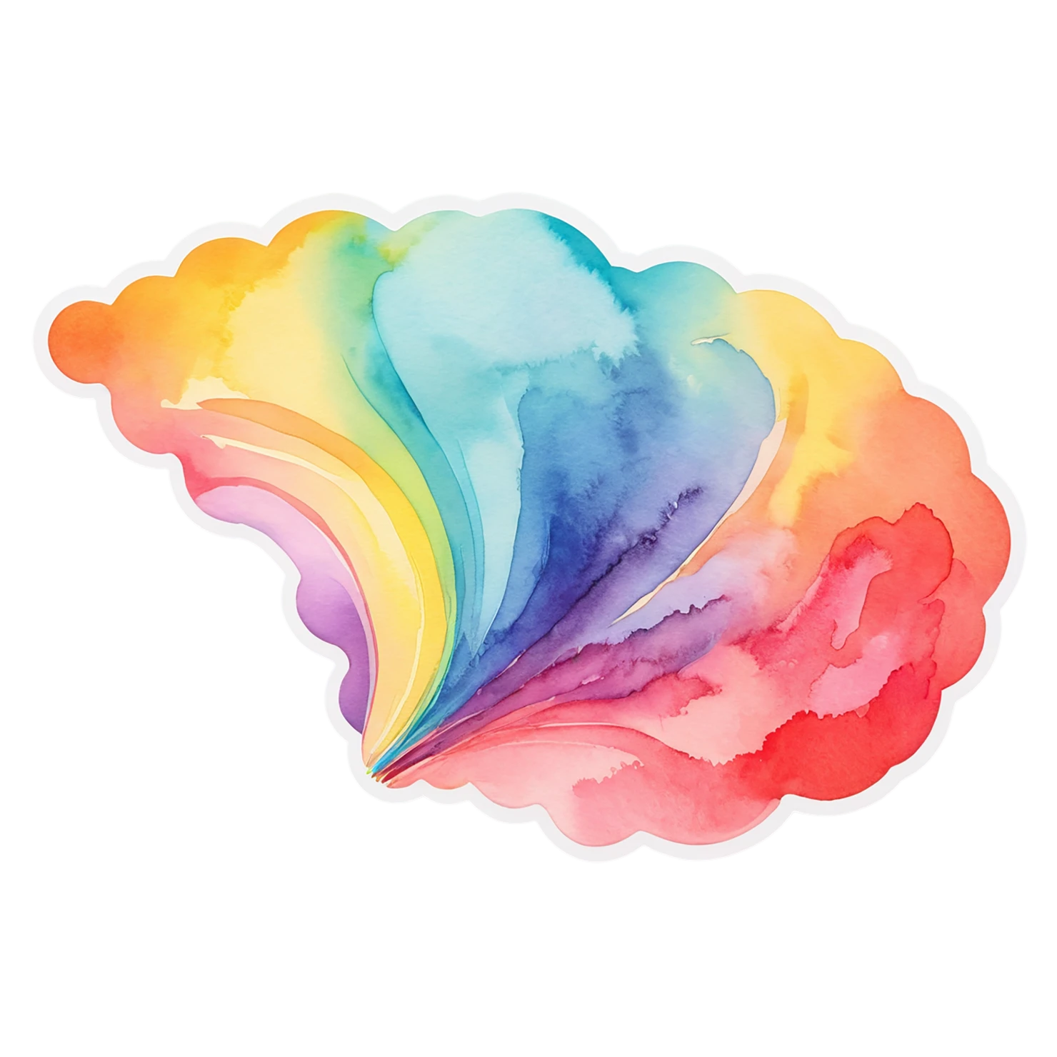 Rainbow watercolor sticker isolated on transparent background #21402