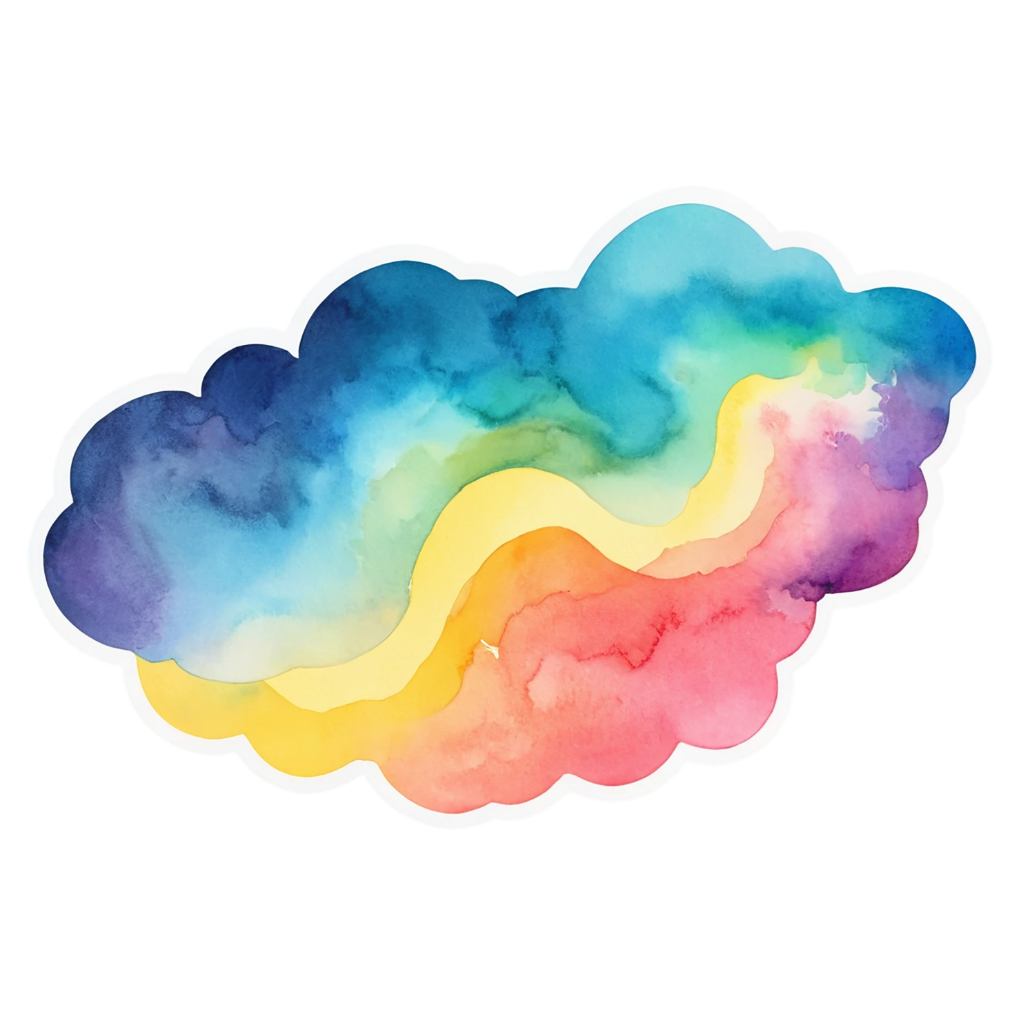 Rainbow watercolor sticker isolated on transparent background #21403