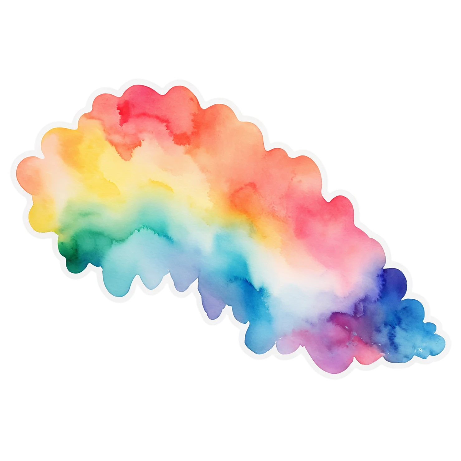 Rainbow watercolor sticker isolated on transparent background #21404