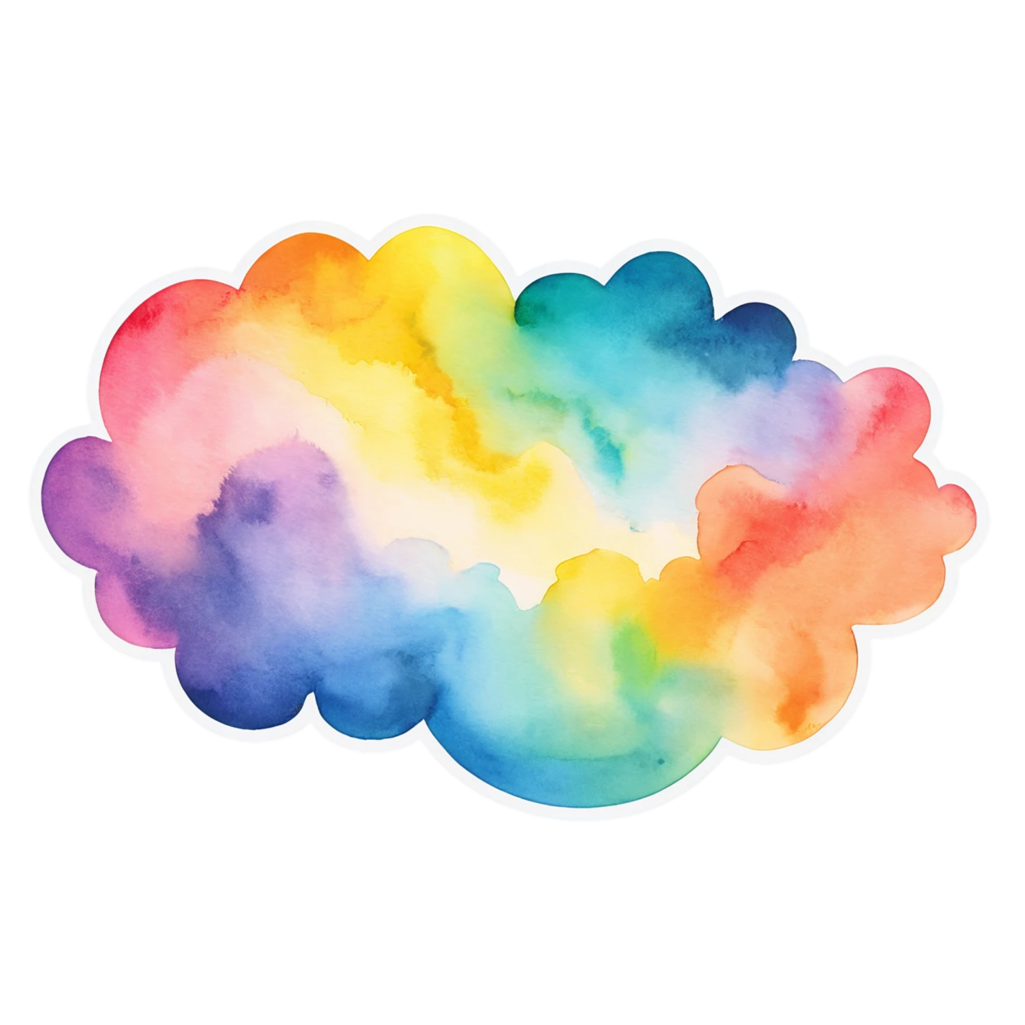 Rainbow watercolor sticker isolated on transparent background #21405