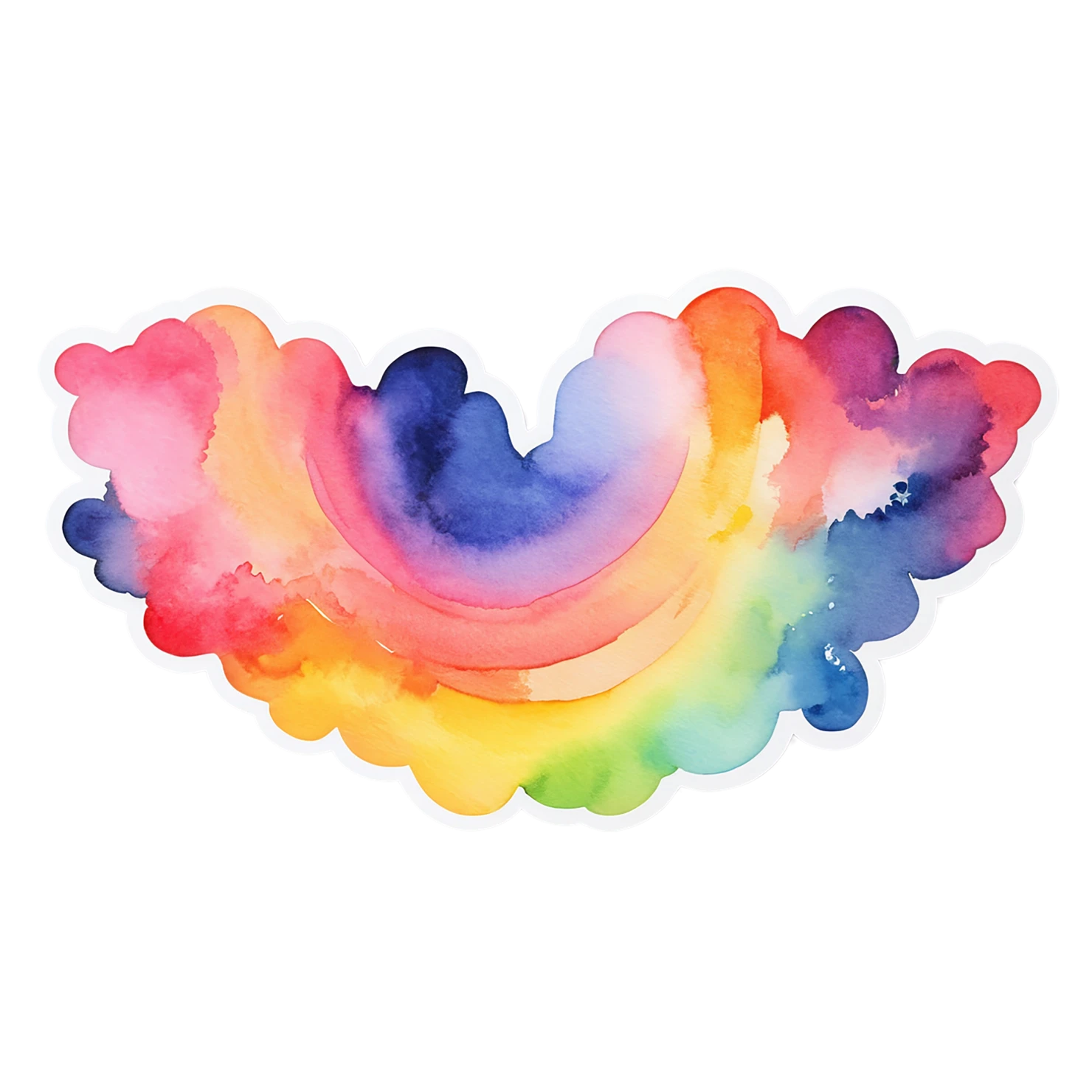 Rainbow watercolor sticker isolated on transparent background #21407