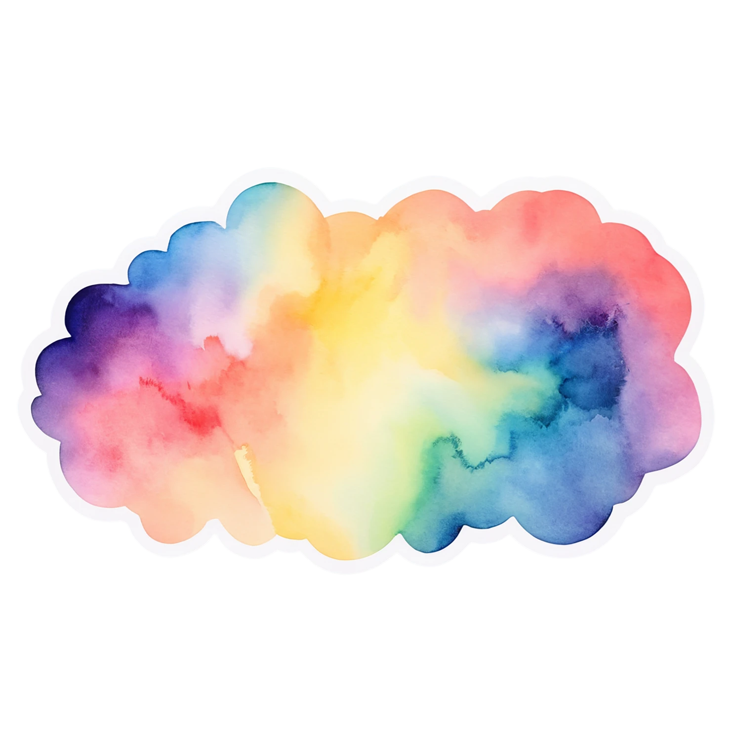 Rainbow watercolor sticker isolated on transparent background #21408
