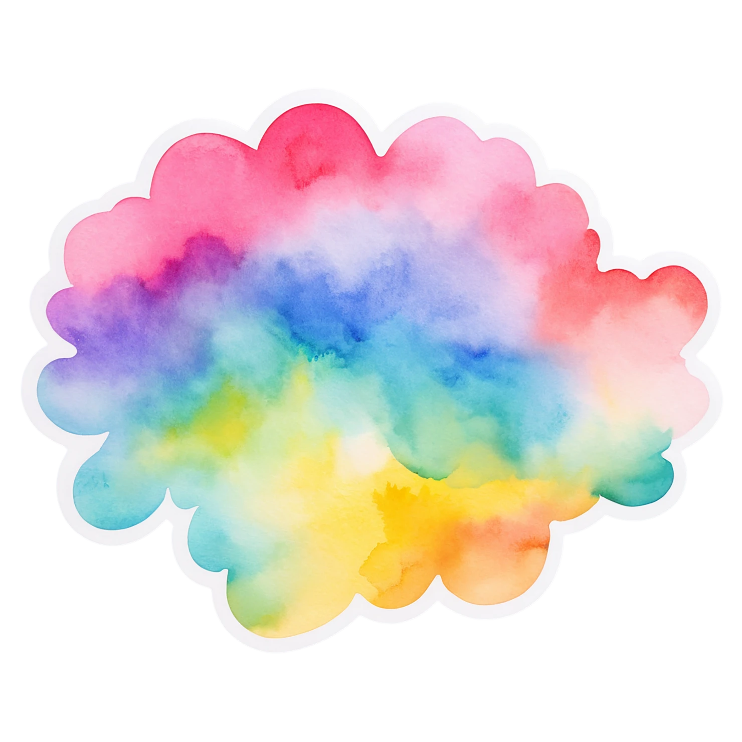 Rainbow watercolor sticker isolated on transparent background #21409